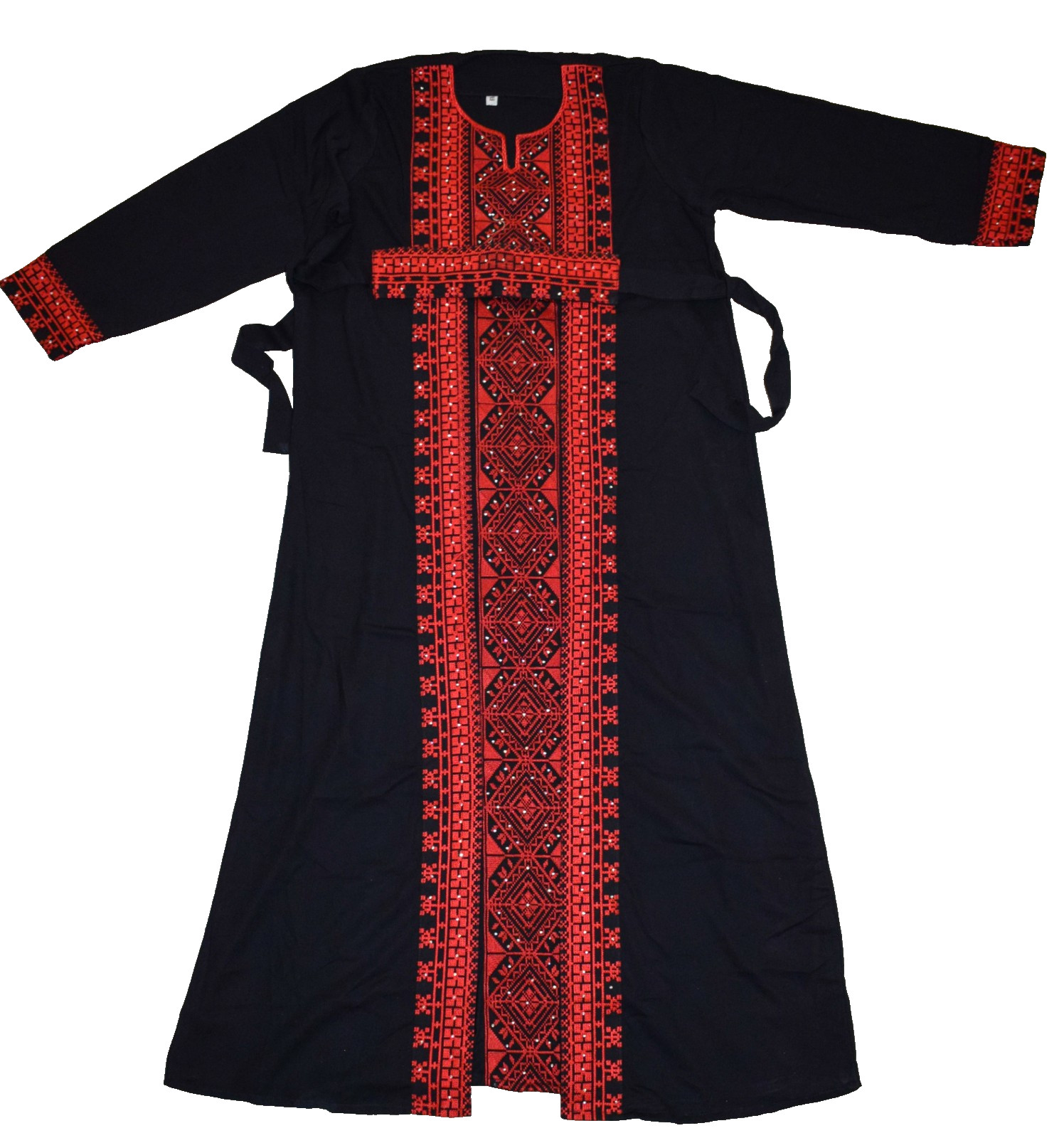 Palestinian Tatreez Kaftan Thobe – Bedouin Style Dress – Boho Caftan Abaya Gown