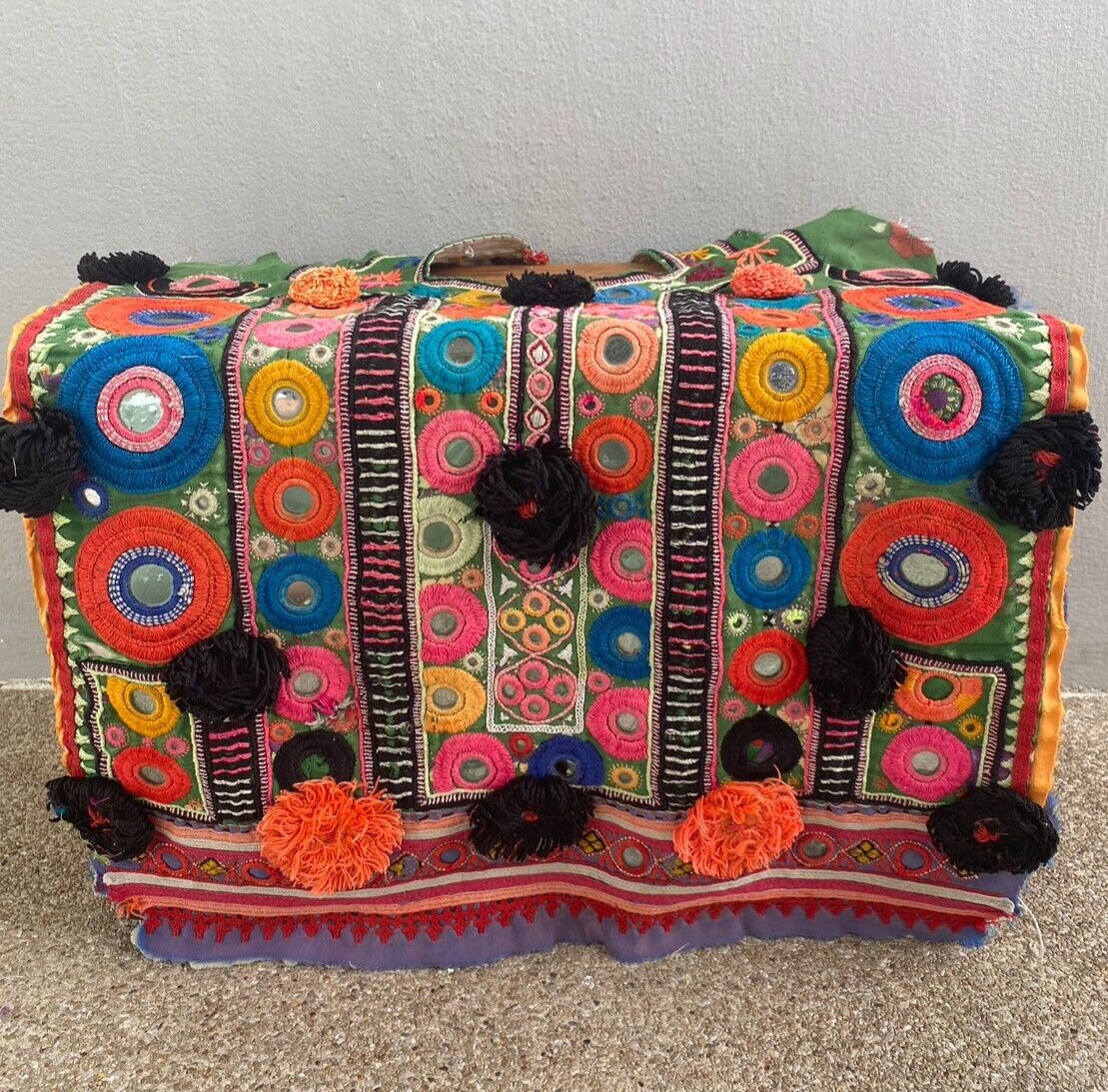 Colourful Banjara Top, crafted from vintage textiles with intricate mirrorwork