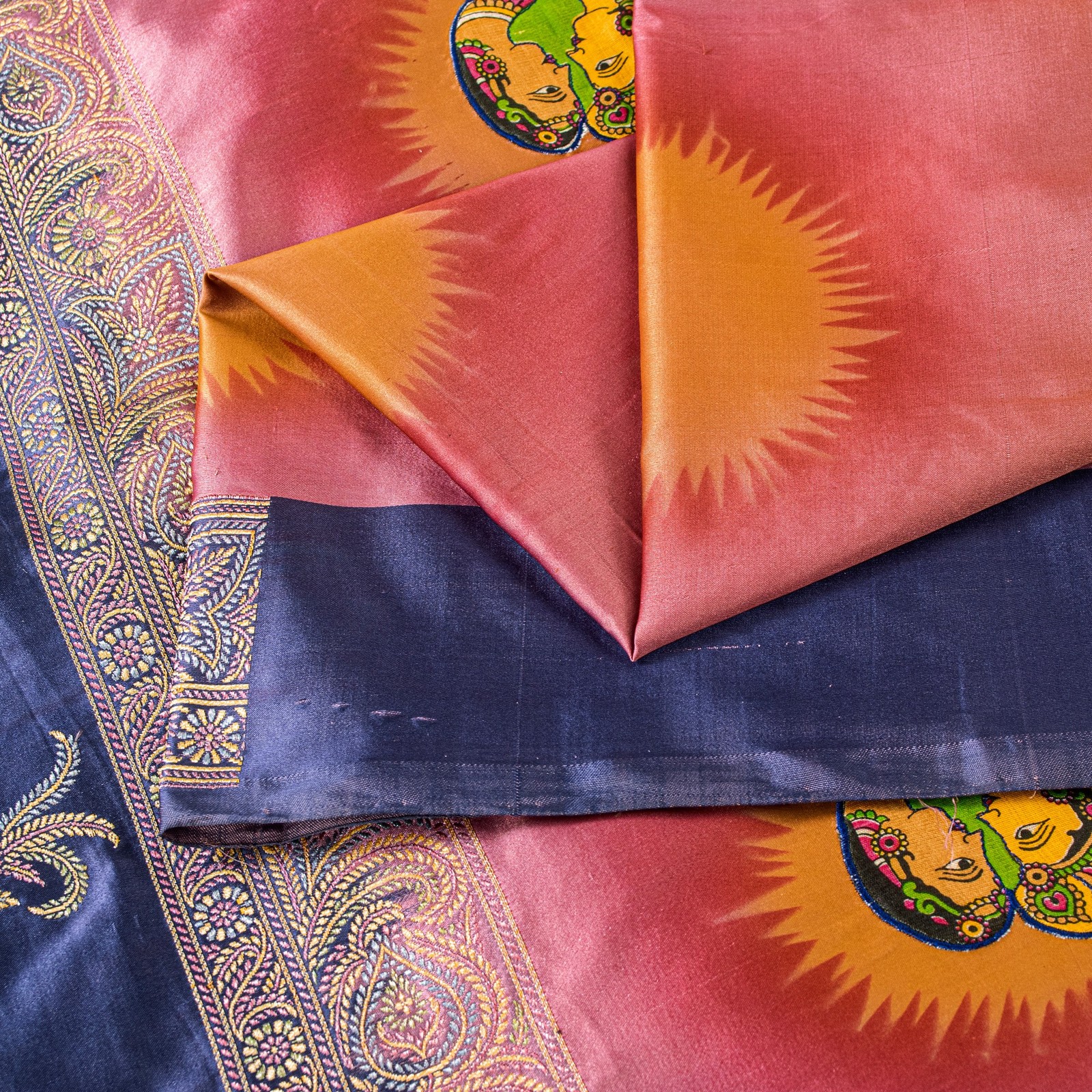Sanskriti Vintage Pink Pure Silk Saree Woven Print Patch 5+Yd Fabric With Blouse