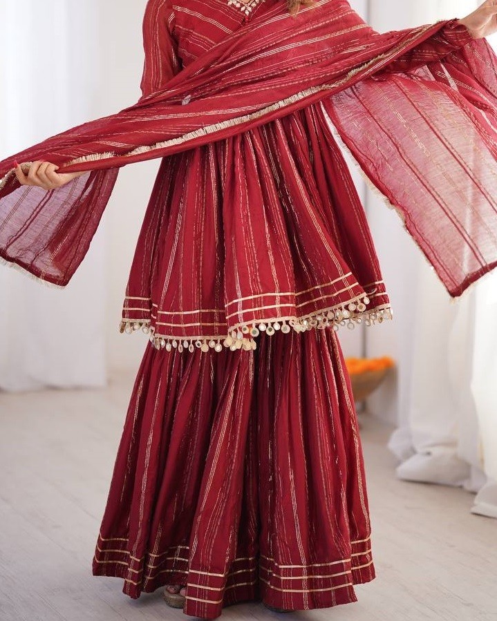Fancy Collection Heavy Mal Chanderi Kurta Palazzo With Dupatta For Wedding