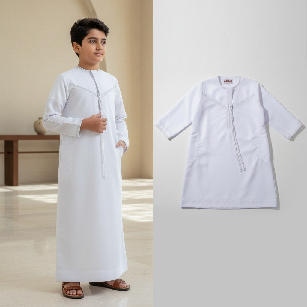 Ramadan Jubba Arab Abaya Boys Kids Kaftan Thobe Thoub Dishdasha Long Robe Dubai