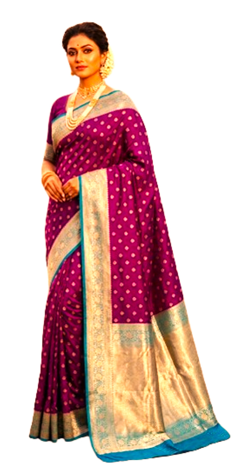 Gorgeous Wedding /Party Wear Saree BANARASI Katan Silk Handloom Ethnic Sari