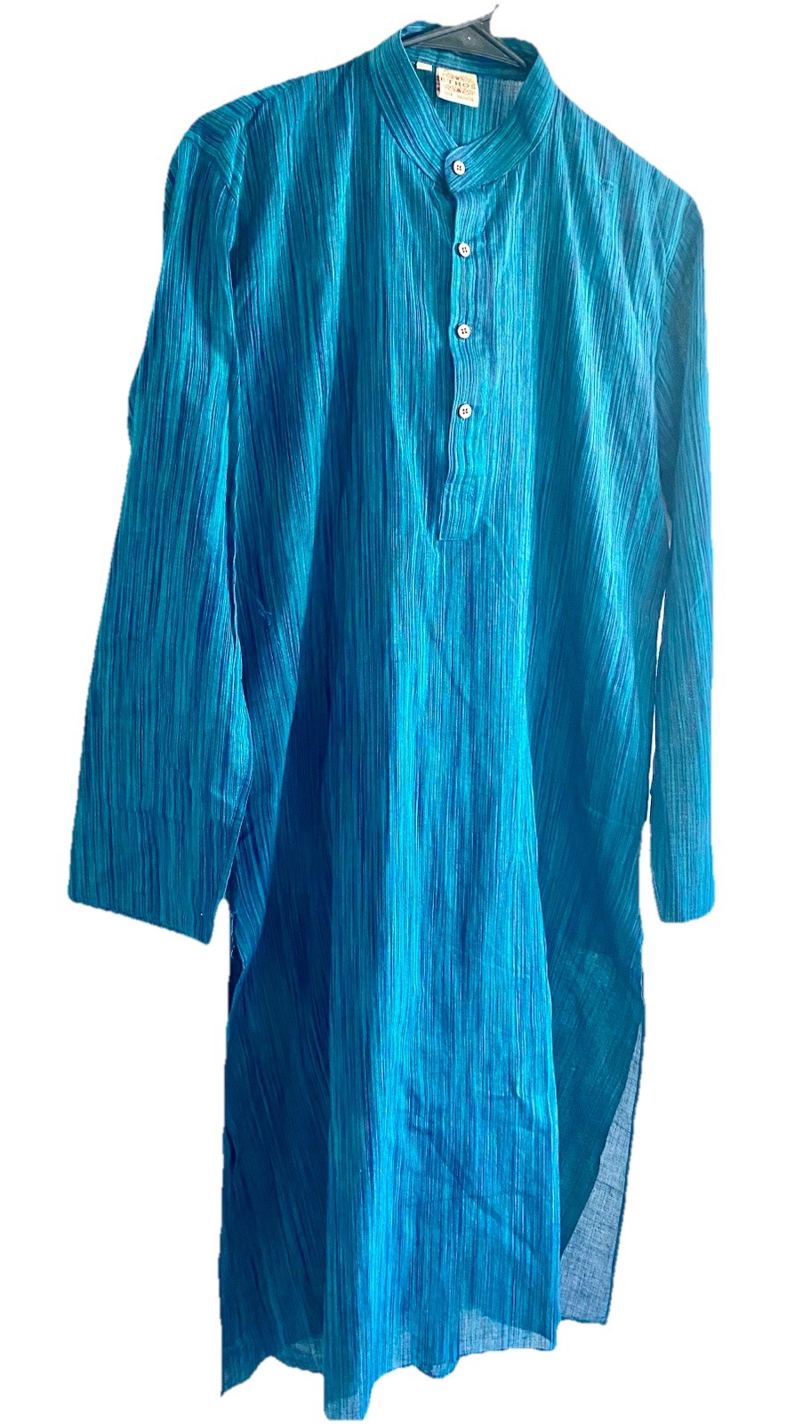 Ethos Mens Blue Striped 100% Cotton Kurta Size 90 CM/ 36” EUC