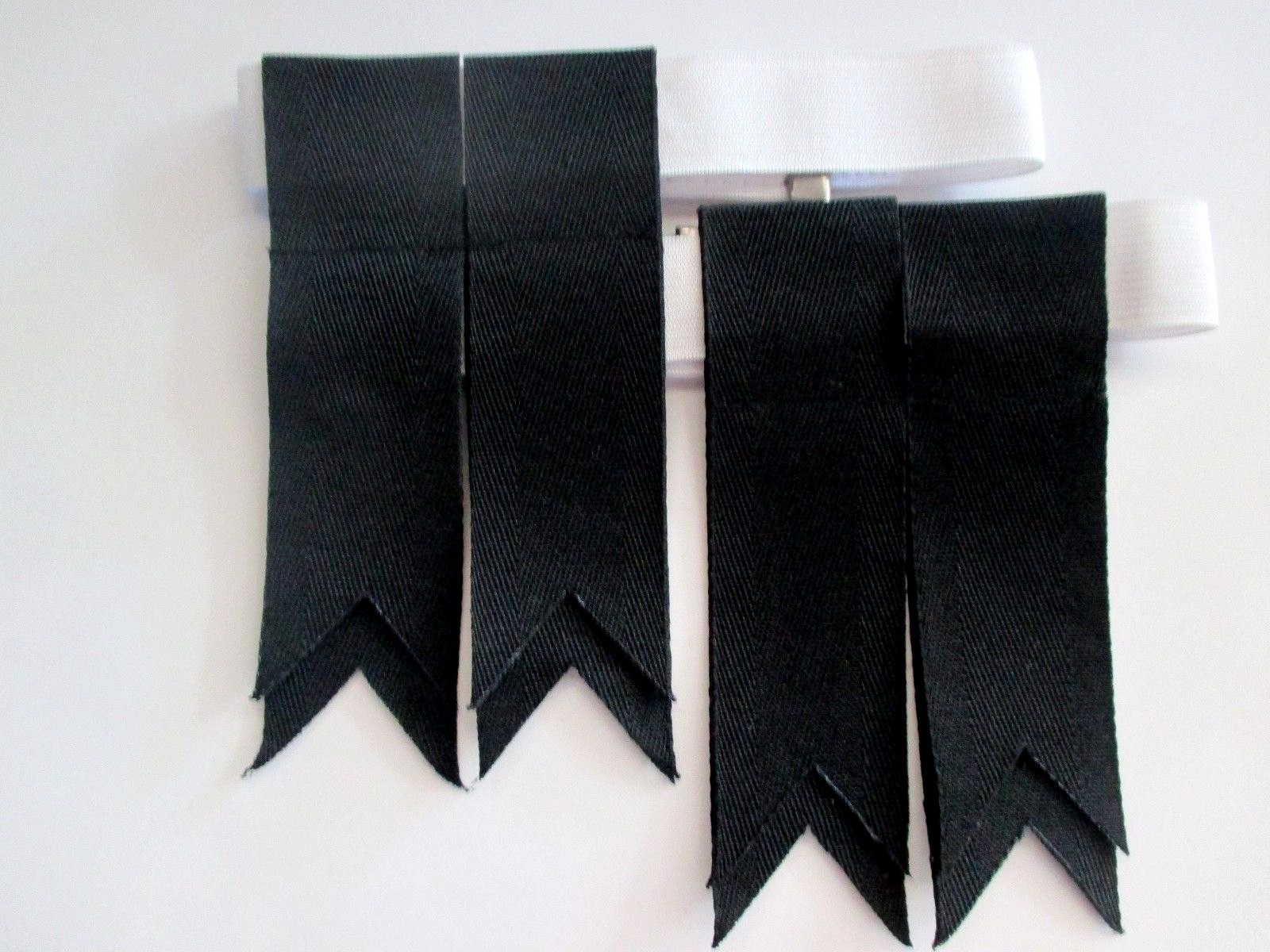 Solid BLACK Kilt Hose Garter Flashes for Men NEW – FREE SHIPPING !