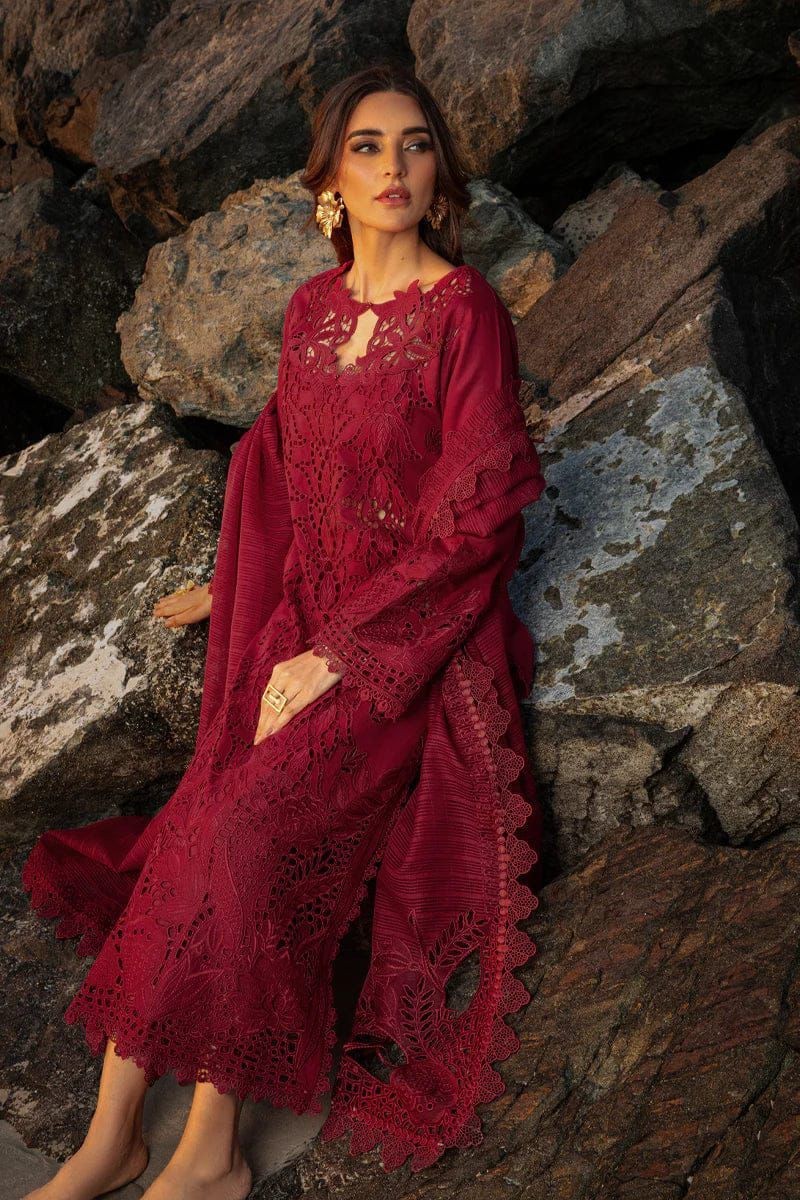 Fiddani Unstitched Pakistani Chikankari Lawn 3PC Summer Suit Soft Dupatta