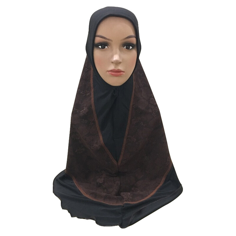 One Piece Women Amira Muslim Long Scarf Hijab Pull On Ready Headscarf Wrap Shawl