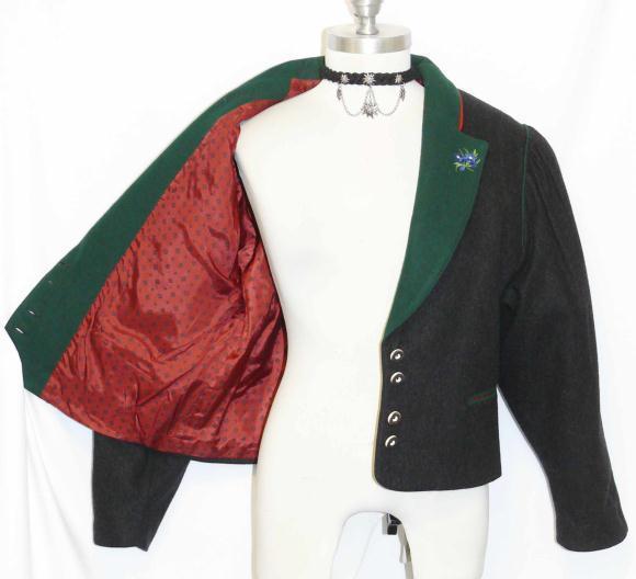 ALTENBEURER WOOL Short Jacket Coat BLACK German Women Hunting Riding B42″ 12 M