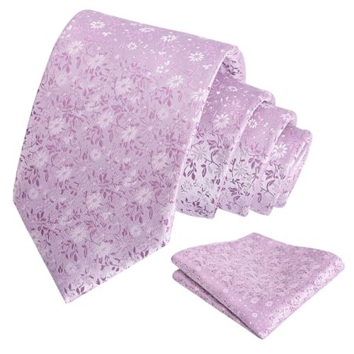 Mens 3.15inches Exquisite Floral Tie with Small Flower Printed 996-lilac