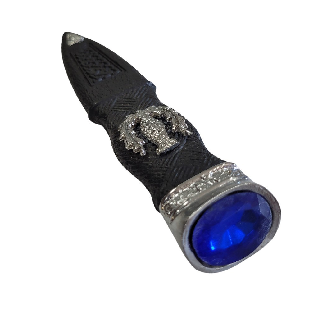 Scottish Sgian Dubh Dummy Knife Blue Stone Safe Kilt Accessory Highland Dress