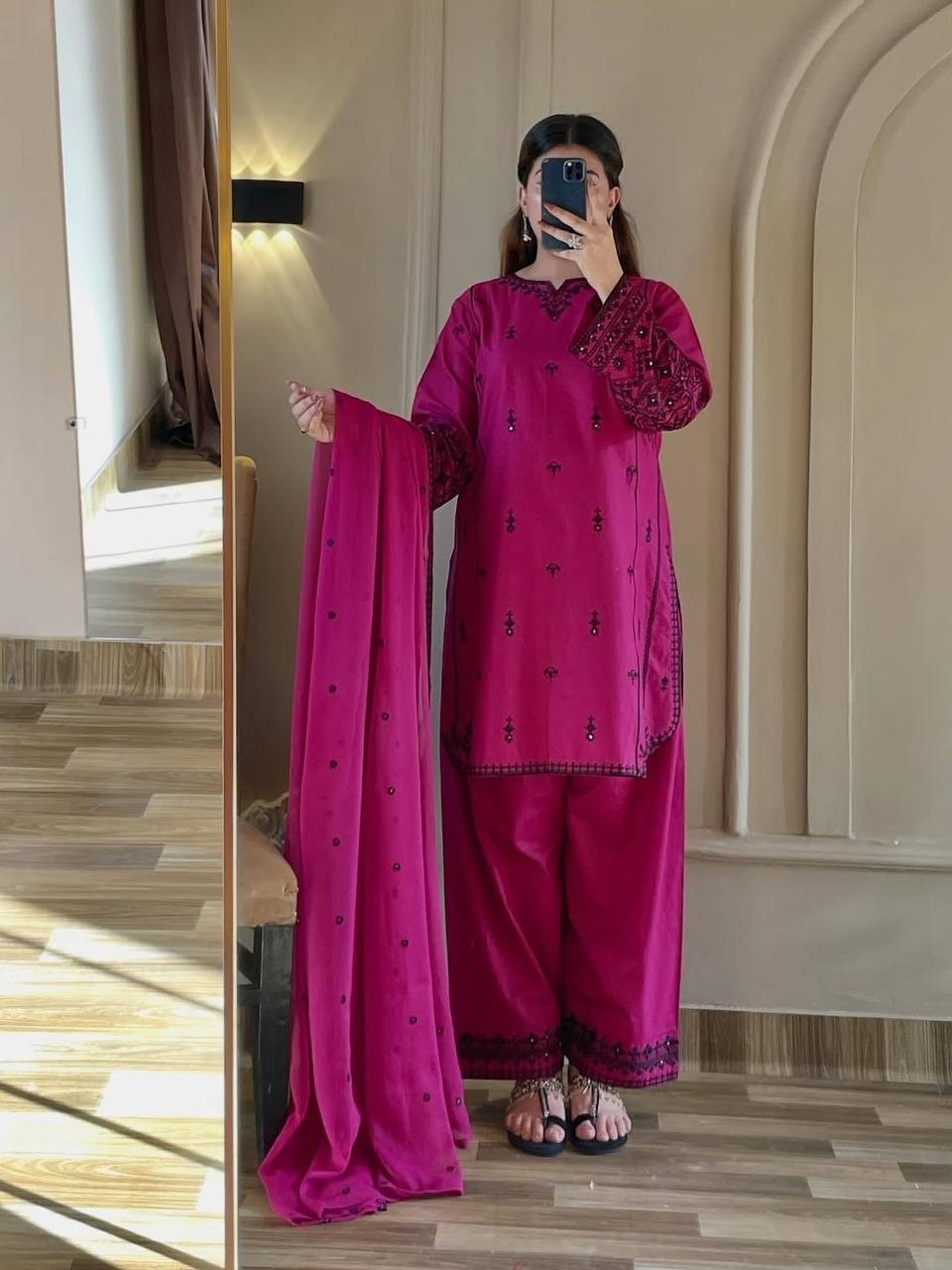 Latest Designer Rayon Cotton Salwar Kameez With Dupatta For Wedding Wear