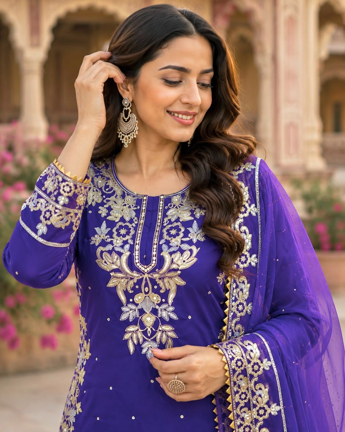 SALWAR KAMEEZ INDIAN PAKISTANI WEDDING PARTY DRESS PALAZZO SHARARA PLAZZO SUIT