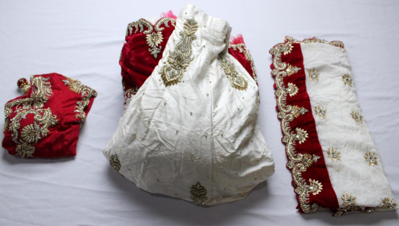 Ruby Silk Threads Womens Ceremonial Bridal Lehenga Set NC3 Multi See Description