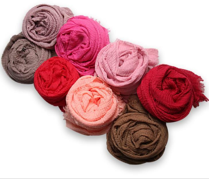 28 colors Cotton Blend Viscose Maxi Crinkle Hijab Scarf Soft Muslim 70×40 inch