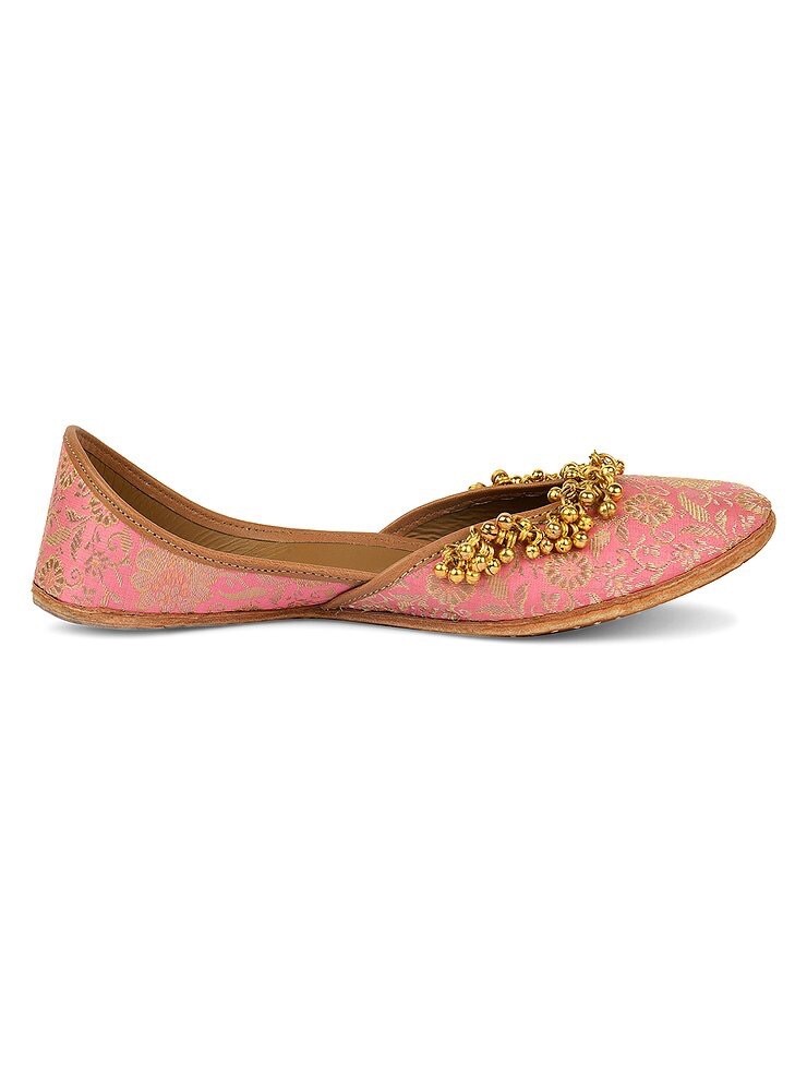 Khussa Banarsi brocade Silk base with Ghungroos