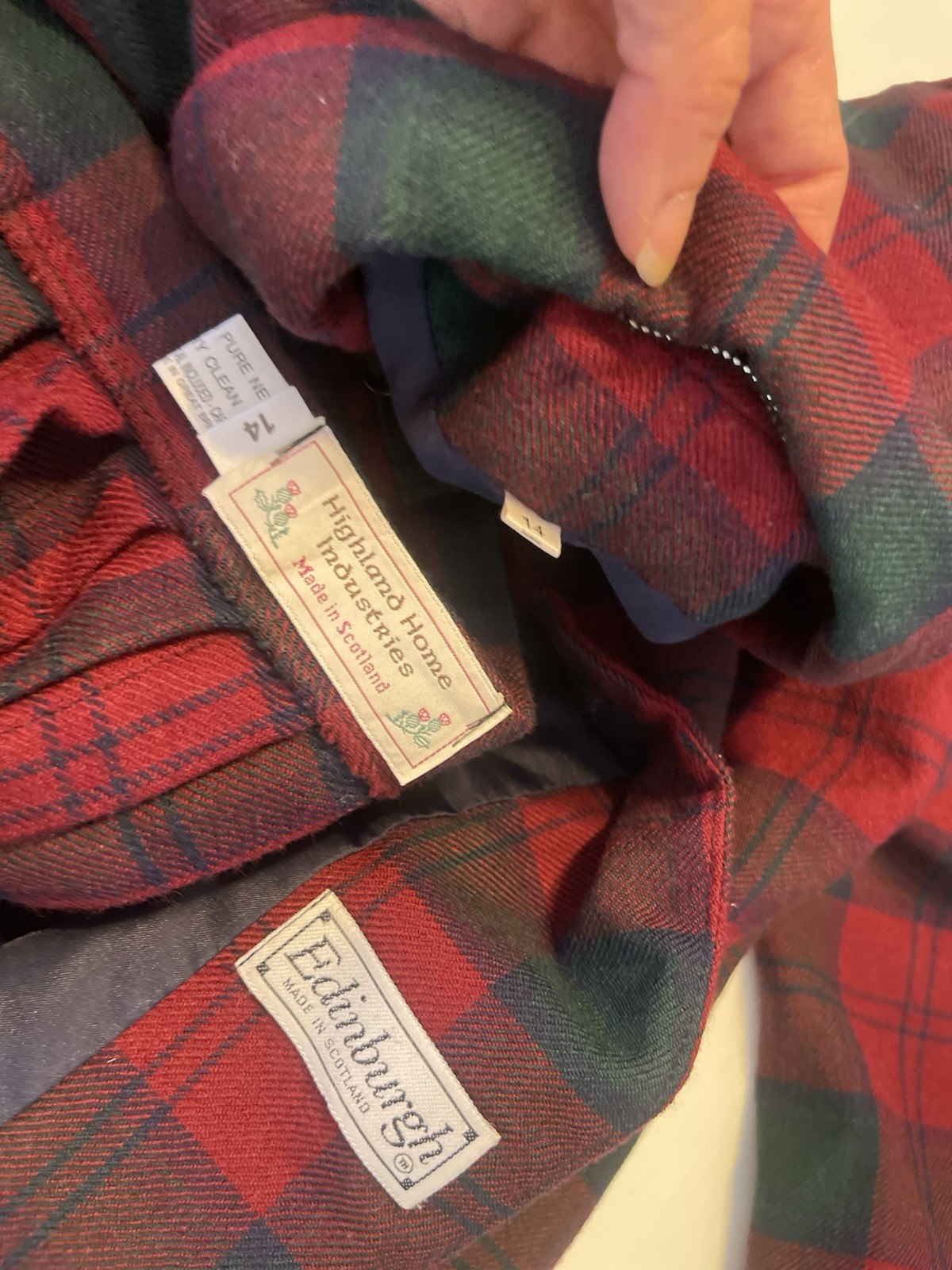 Highland Home Industries Wool Jacket And Kilt Suit Set Red Tartan Size 14