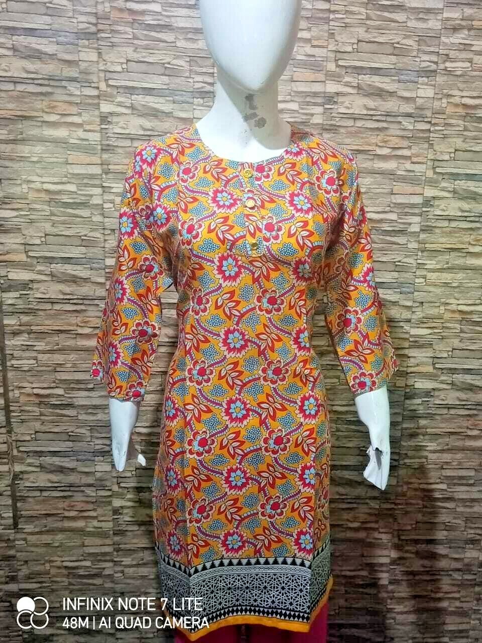 Pakistani Indian Kameez Stitched Size M /Kurti/Top/Tunic/Shirt Malti-Y (1Pice)