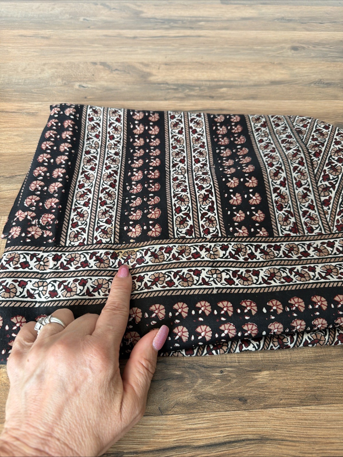 Saree Silk Blend Rayon Black Brown Paisley Sari Or Fabric 6 Yard X 44”
