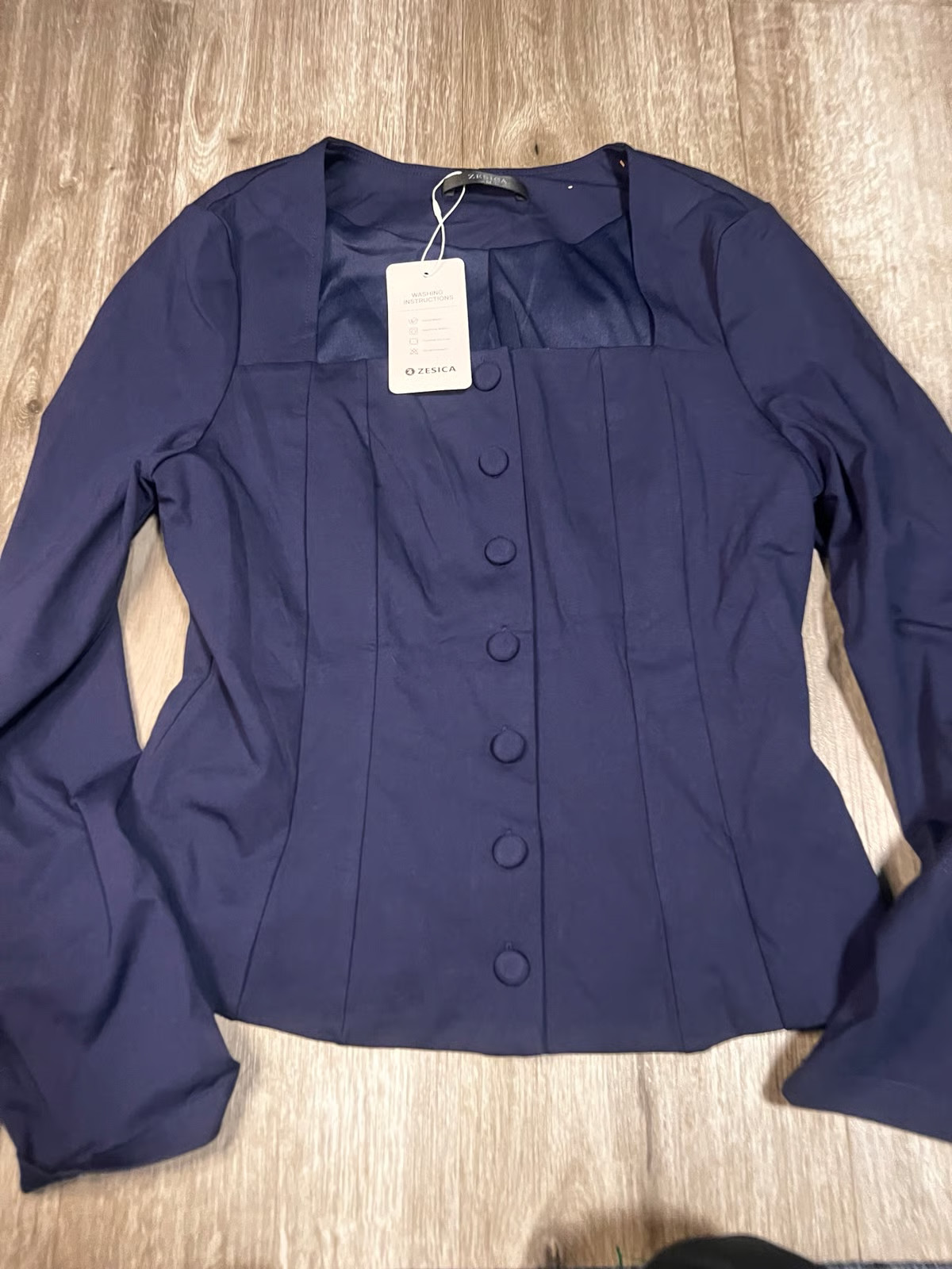 NWT Spring Square Neck Blazers 2026 Casual Long Sleeve Button Up Work Business F