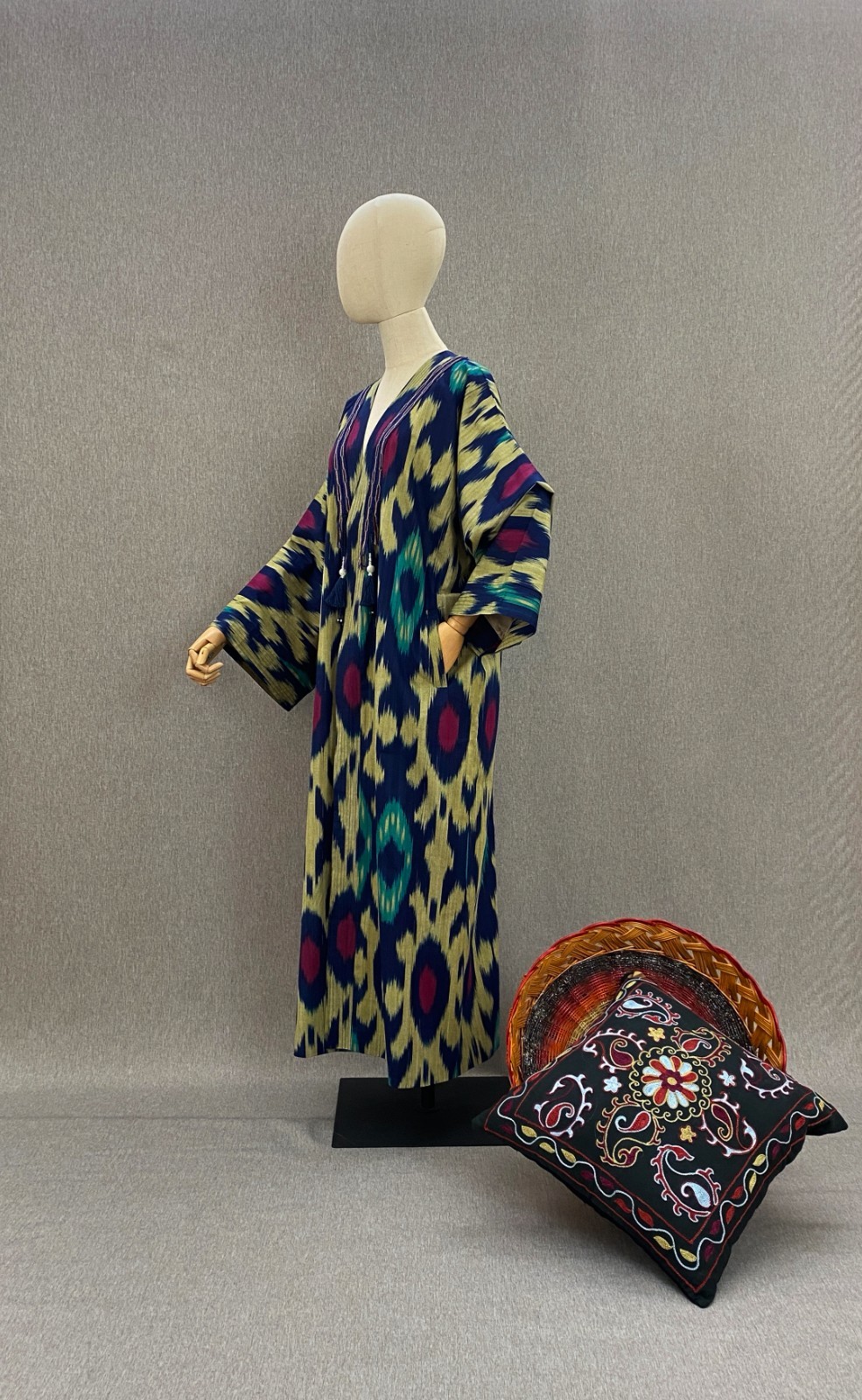Uzbek Ikat Chapan Handmade Cotton Kimono Kaftan Boho Jacket Robe Festival Coat