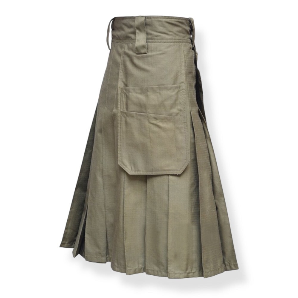 Men’s Khaki Utility Kilt Scottish Working kilt is made of Cotton