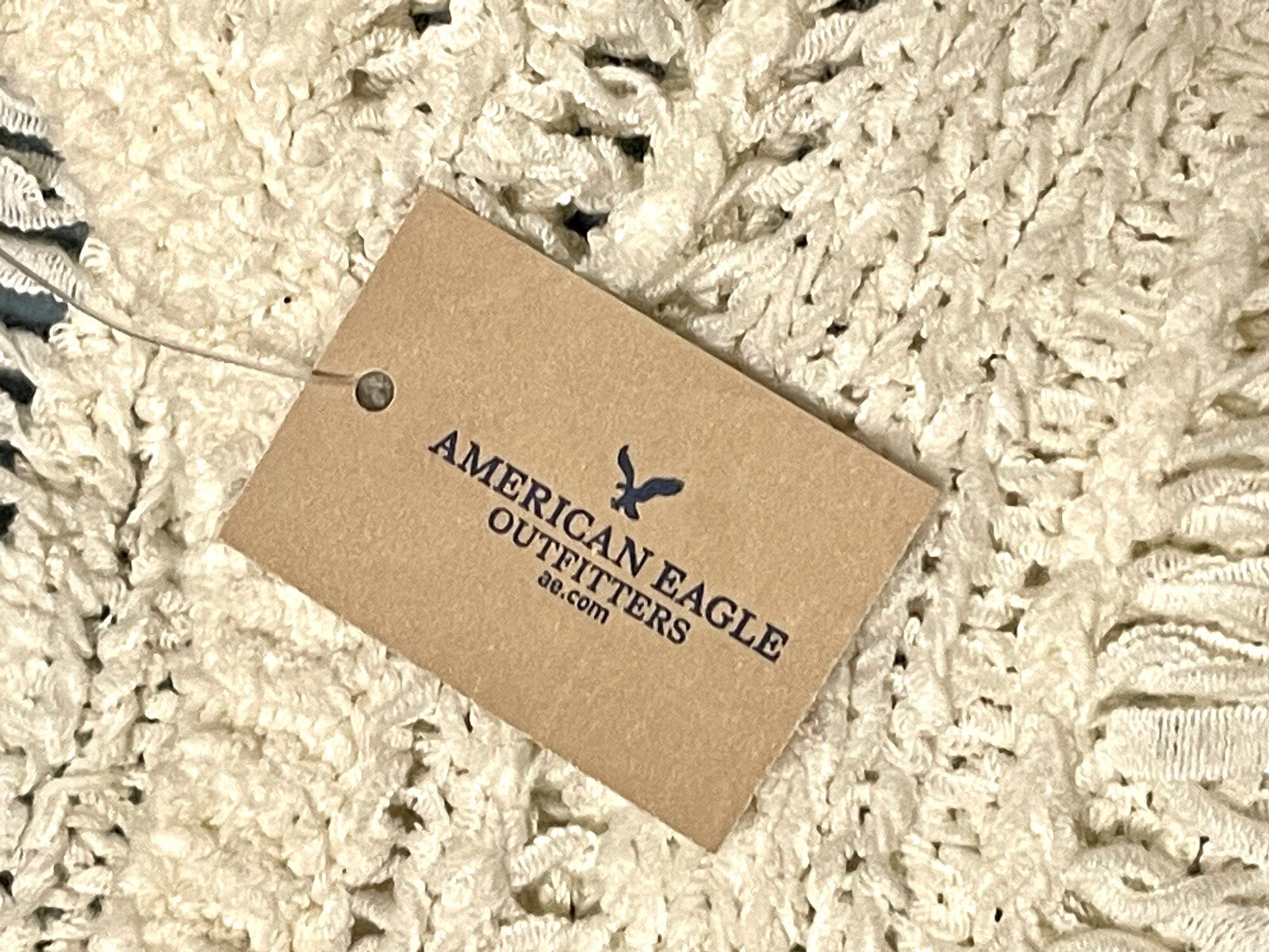 AEO Crochet Cream Tank Top Sz: XS Boho Festival American Eagle