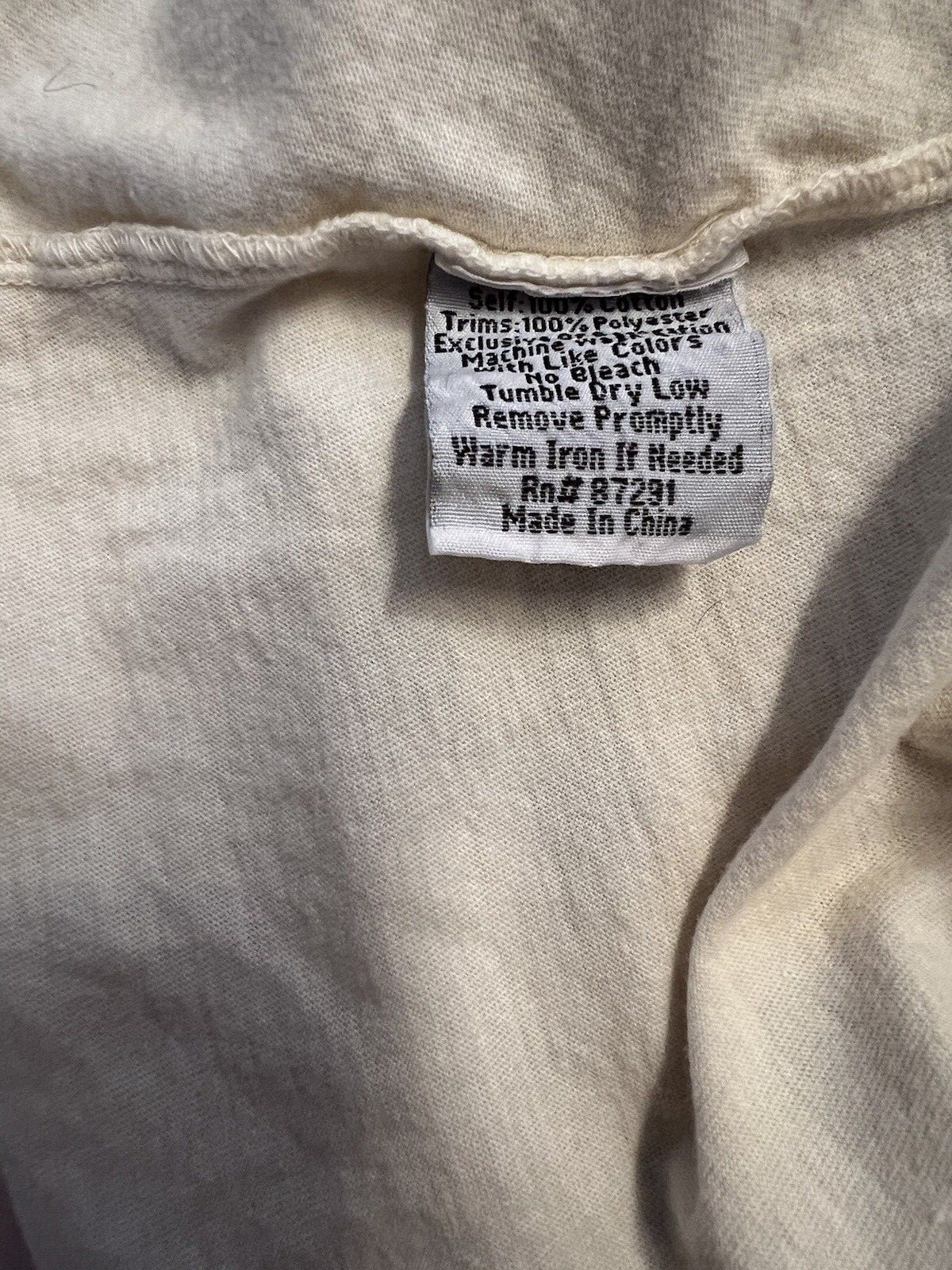 Johnny Was Ivory Sharkbite Hem 3/4 Sleeve Blouse- Size Medium