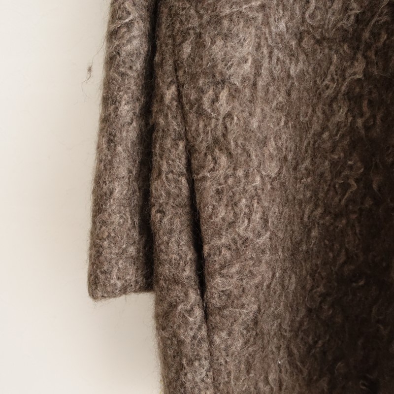 Saqui Mohair Collarless Coat Size 36 (jk33-2602-261)