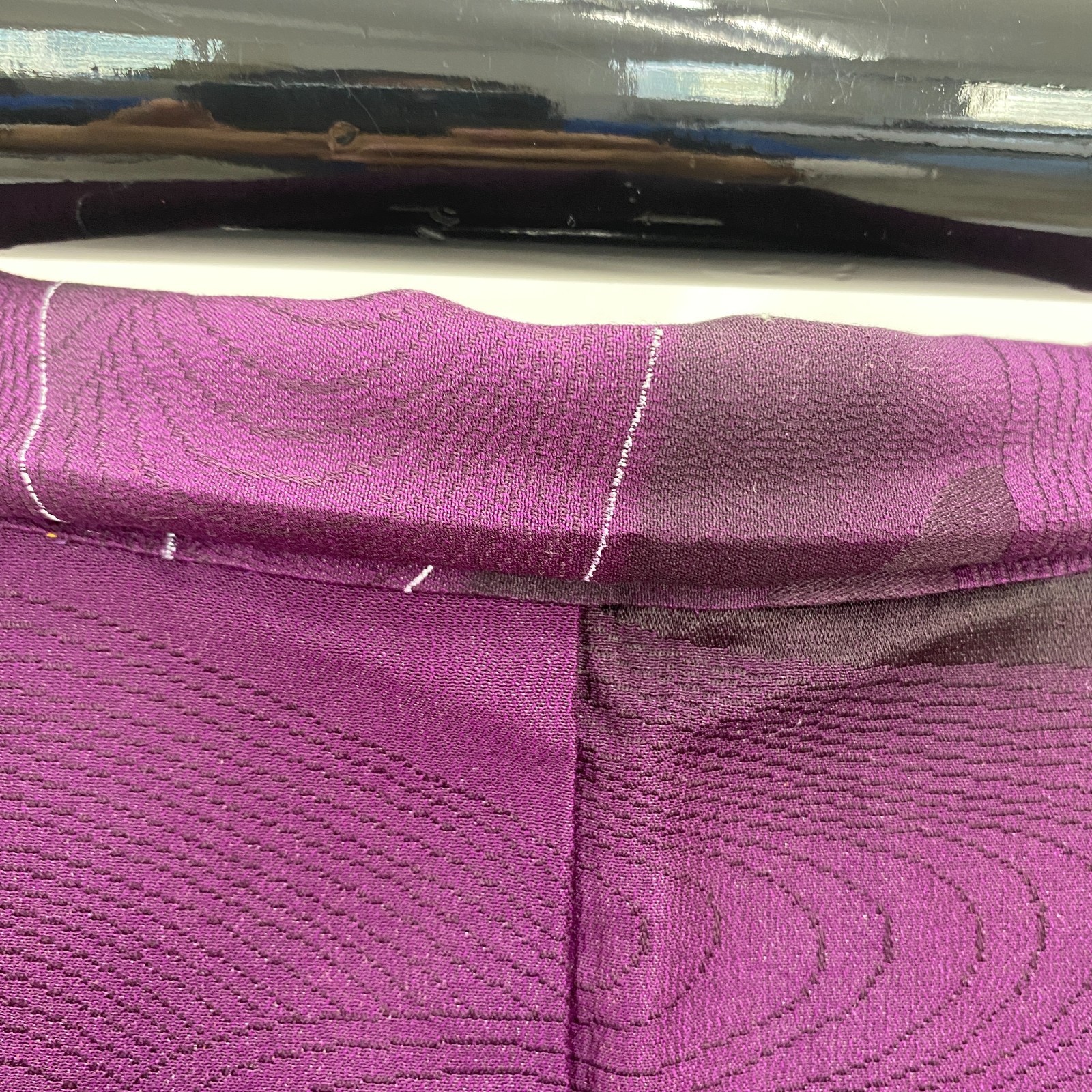 Japanese Vintage Kimono Haori Jacket Polyester Purple Traditional Authentic 30in