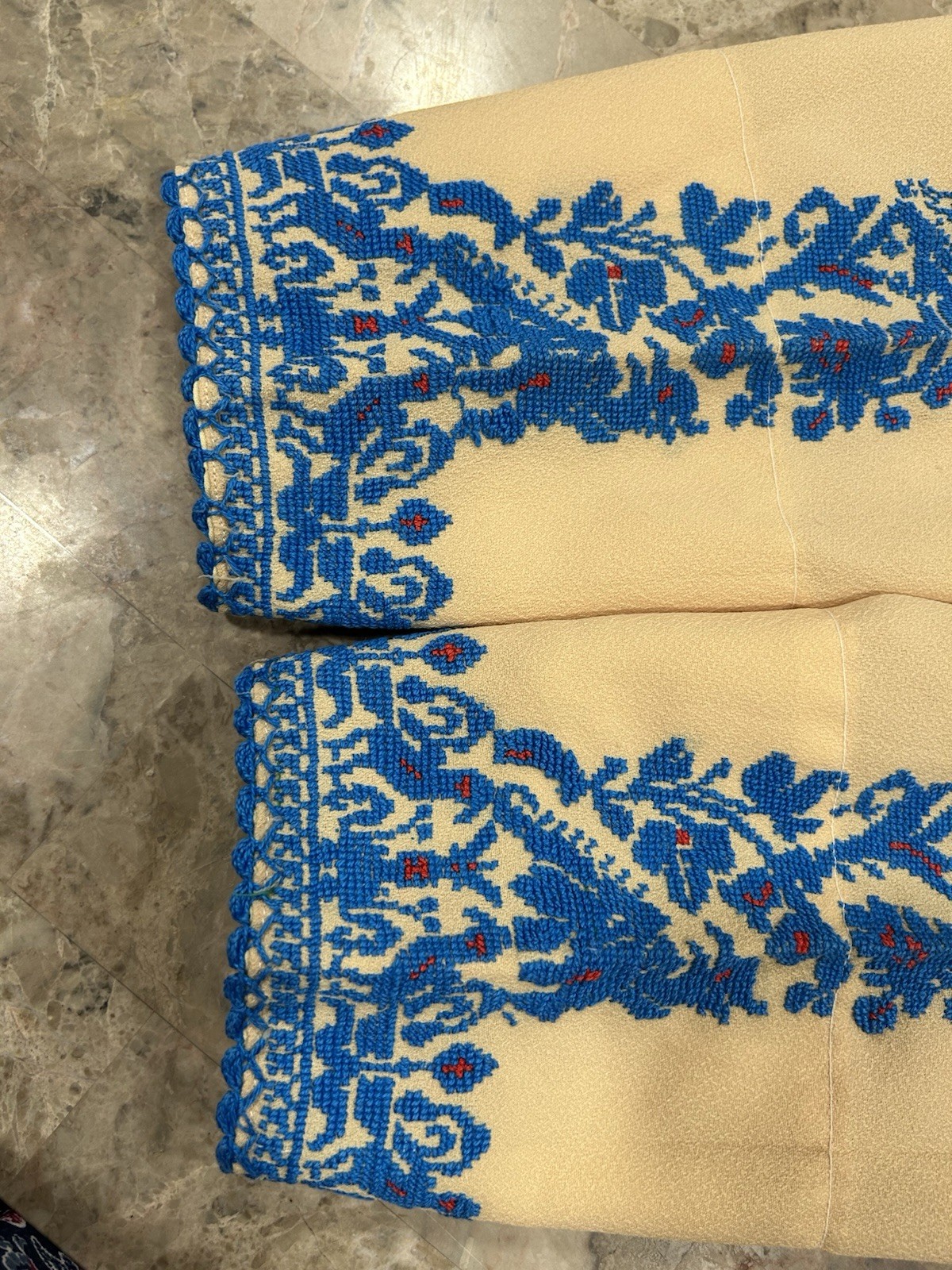 Vintage 3 Pieces of an OldPalestinian Traditional Thobe Hand-Embroidered Tatreez