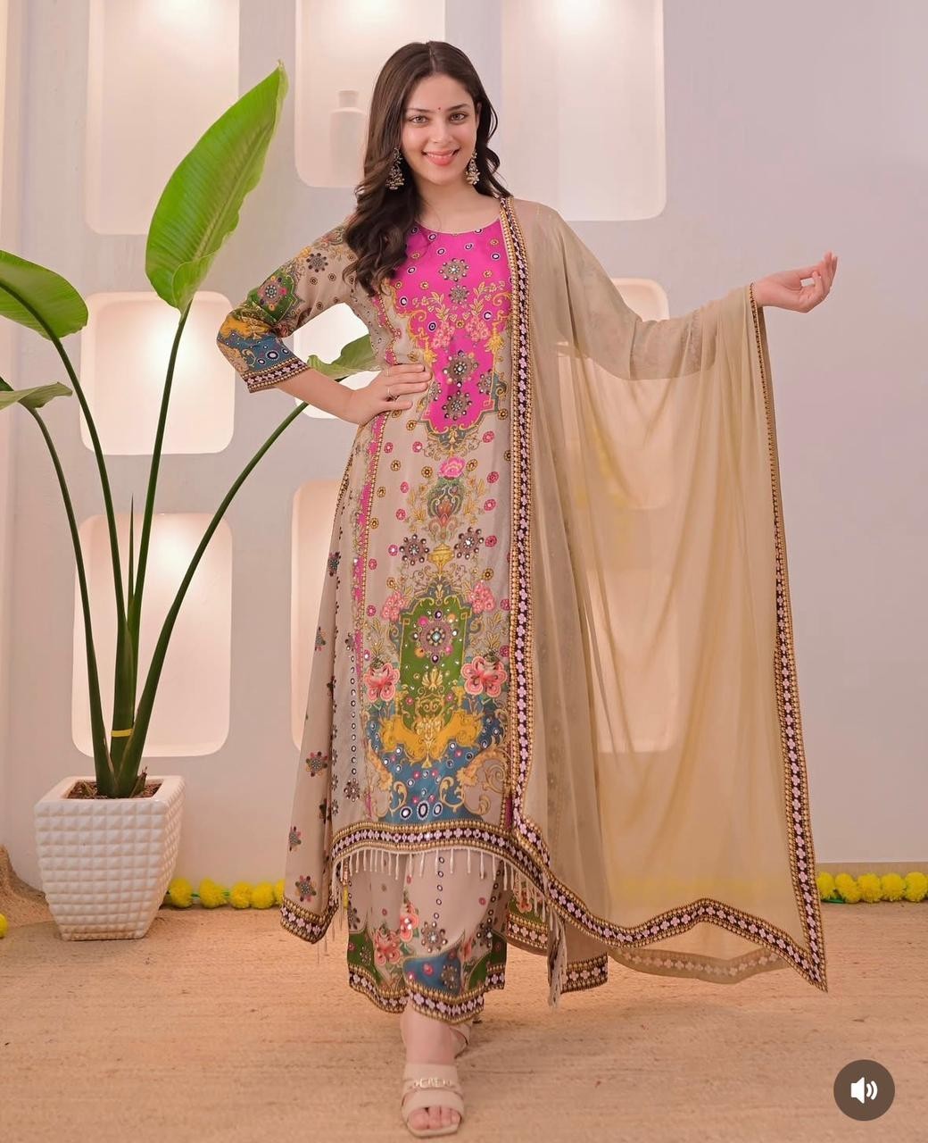 Fully Stitched Kurta Palazzo Dupatta Set Pakistani Salwar Kameez Ready to Wear