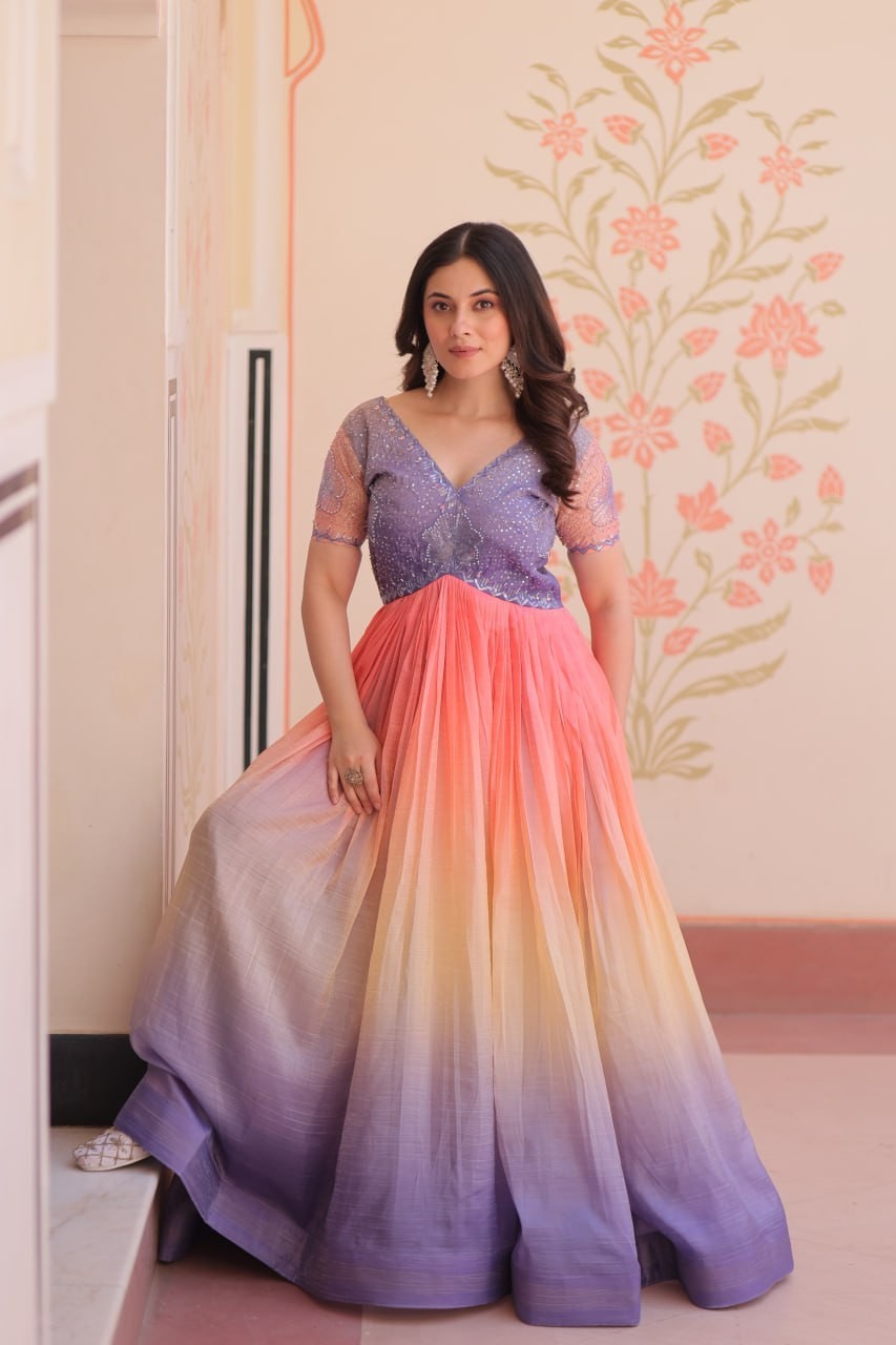Anarkali Gown Wedding Readymade Eid Pakistani partywear dress long gown kurtis