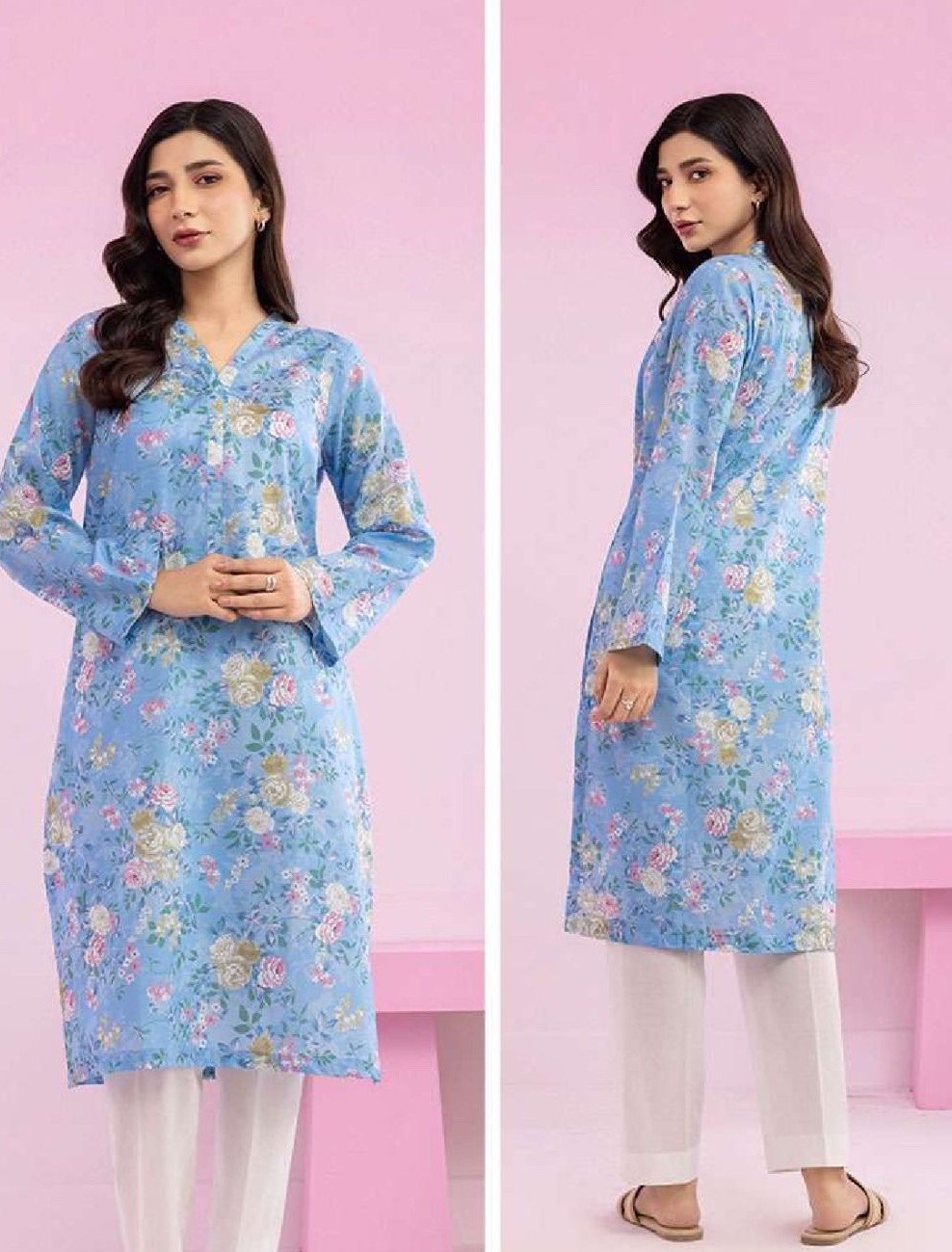 Zellbury Brand Lawn / Cotton Printed Shirt / Kurti – 1 Pc – Medium Only -$18