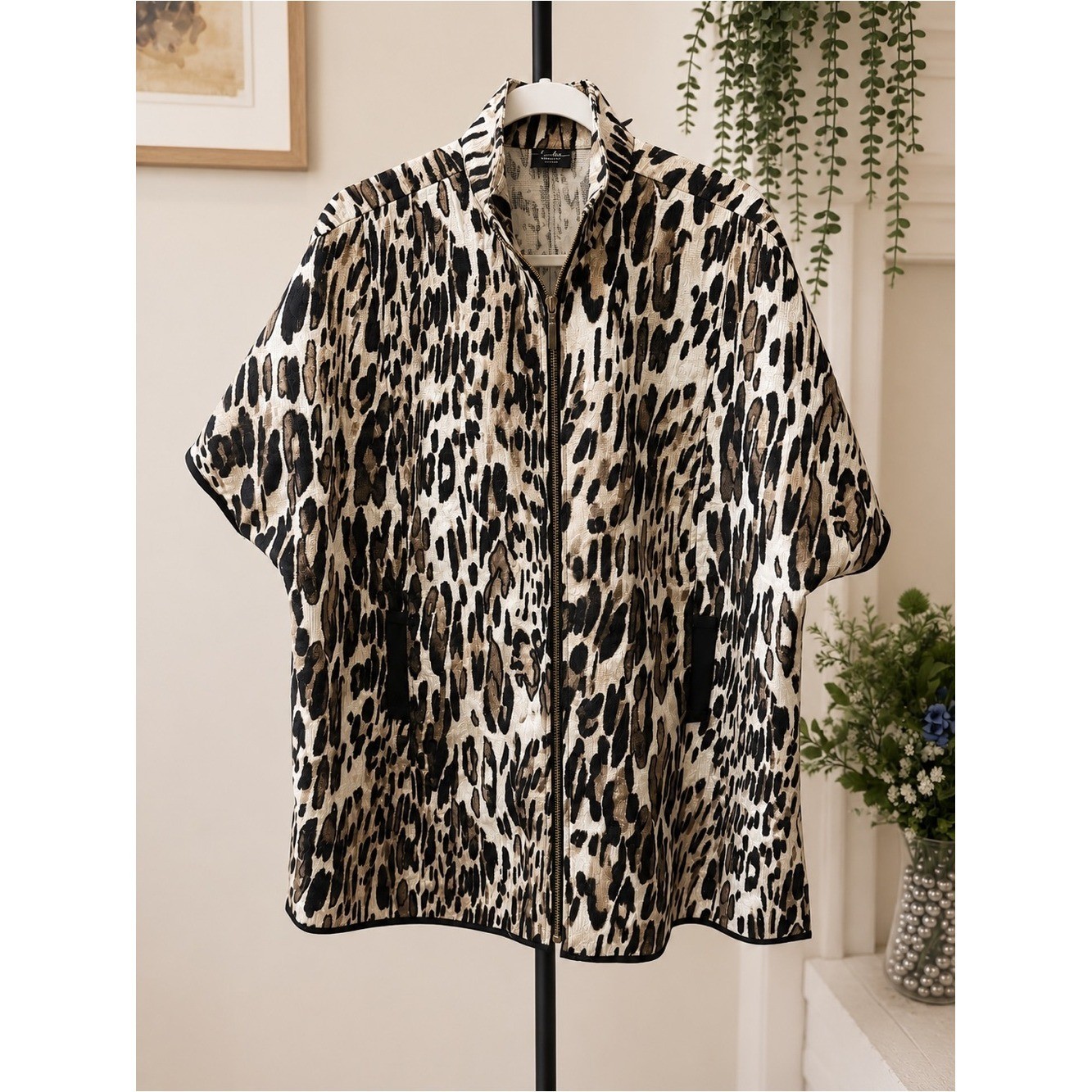 Chico’s Travelers Collection Black and White Animal Print Jacket