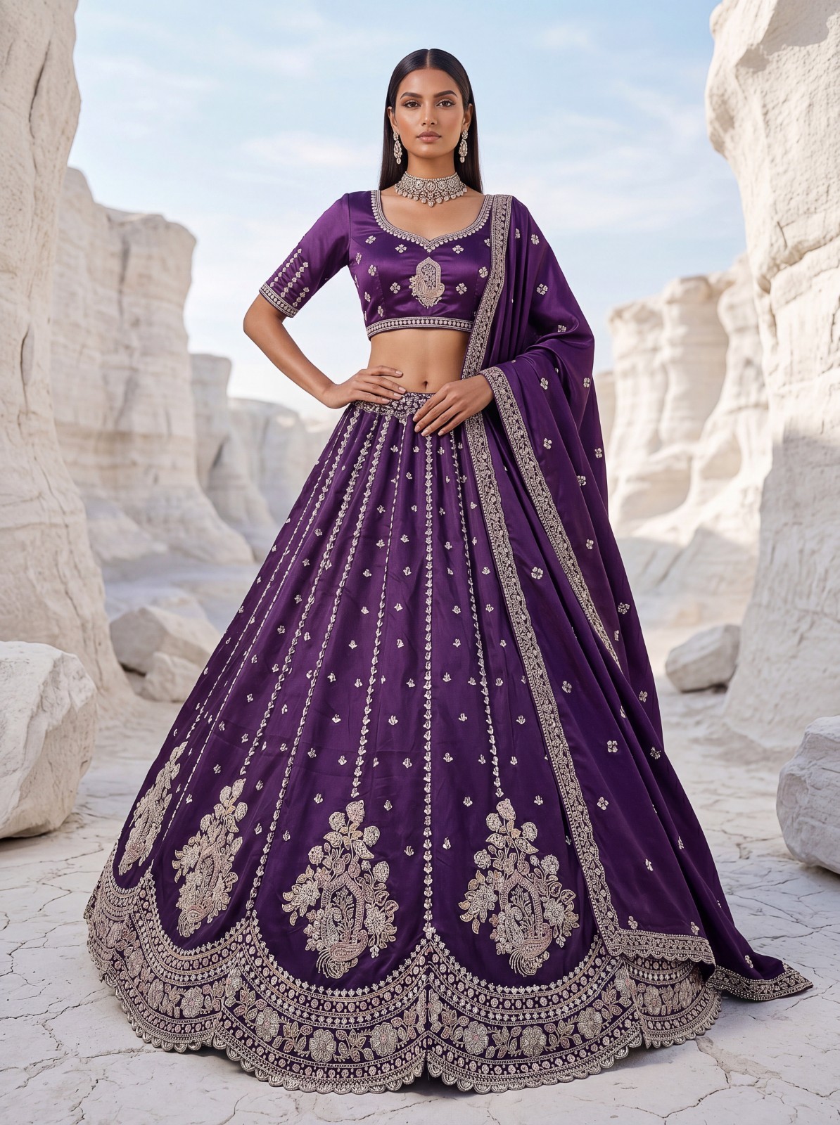 Women’s Cadbury Silk Lehenga Choli Elegant Wedding Party Ethnic Wear