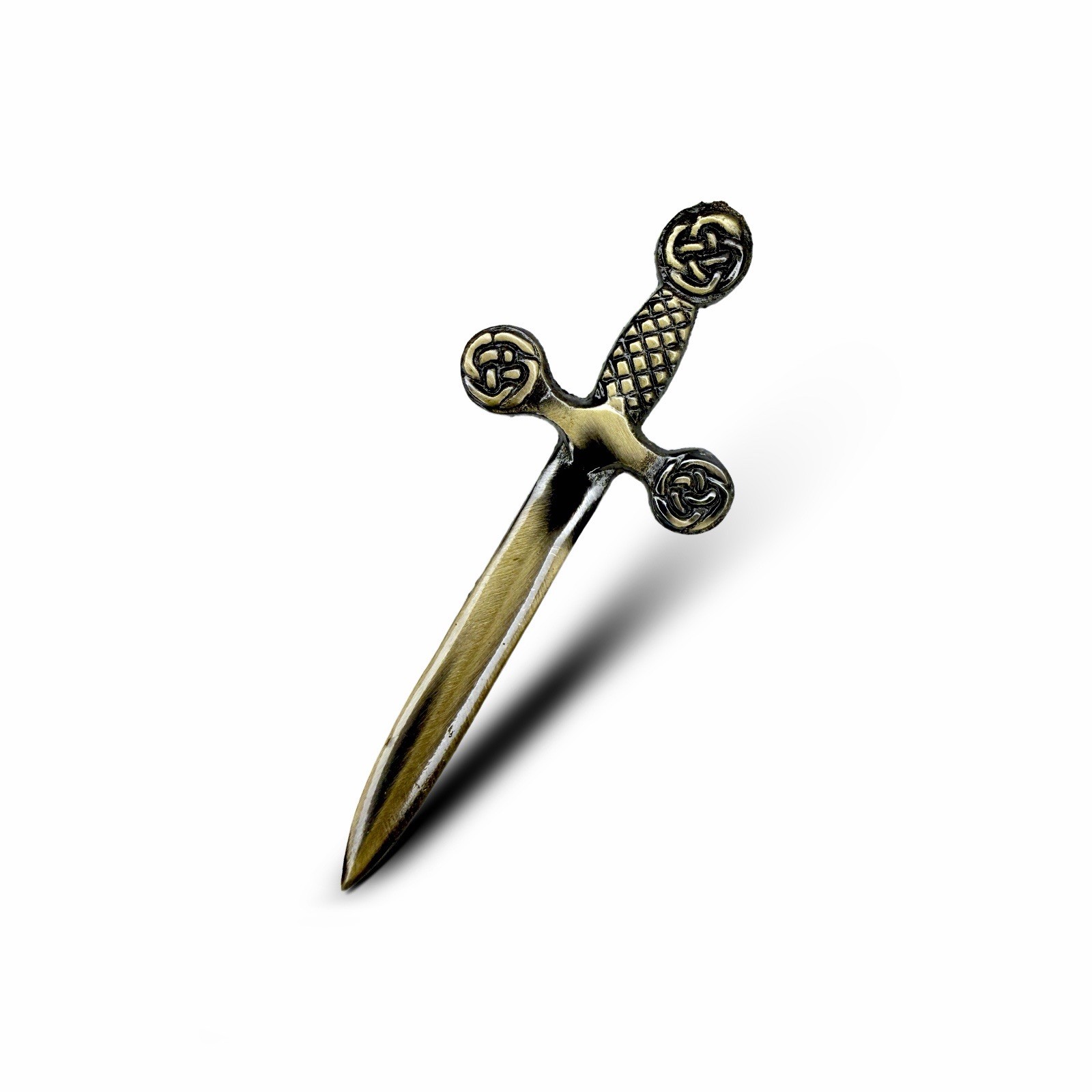 Scottish Claymore Celic Brass Antique Finish Kilt Pin