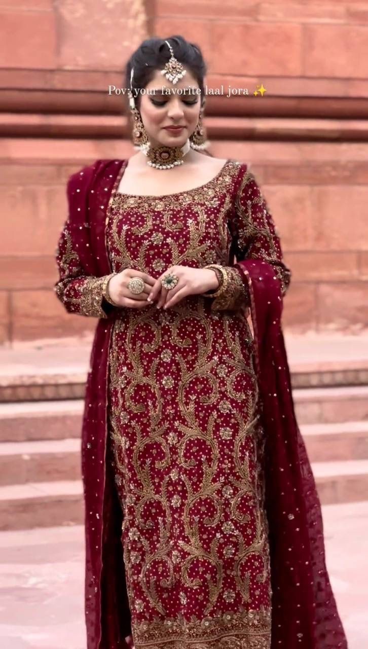 Women’s Embroidered Georgette Kurti Palazzo Set with Dupatta | Tradition