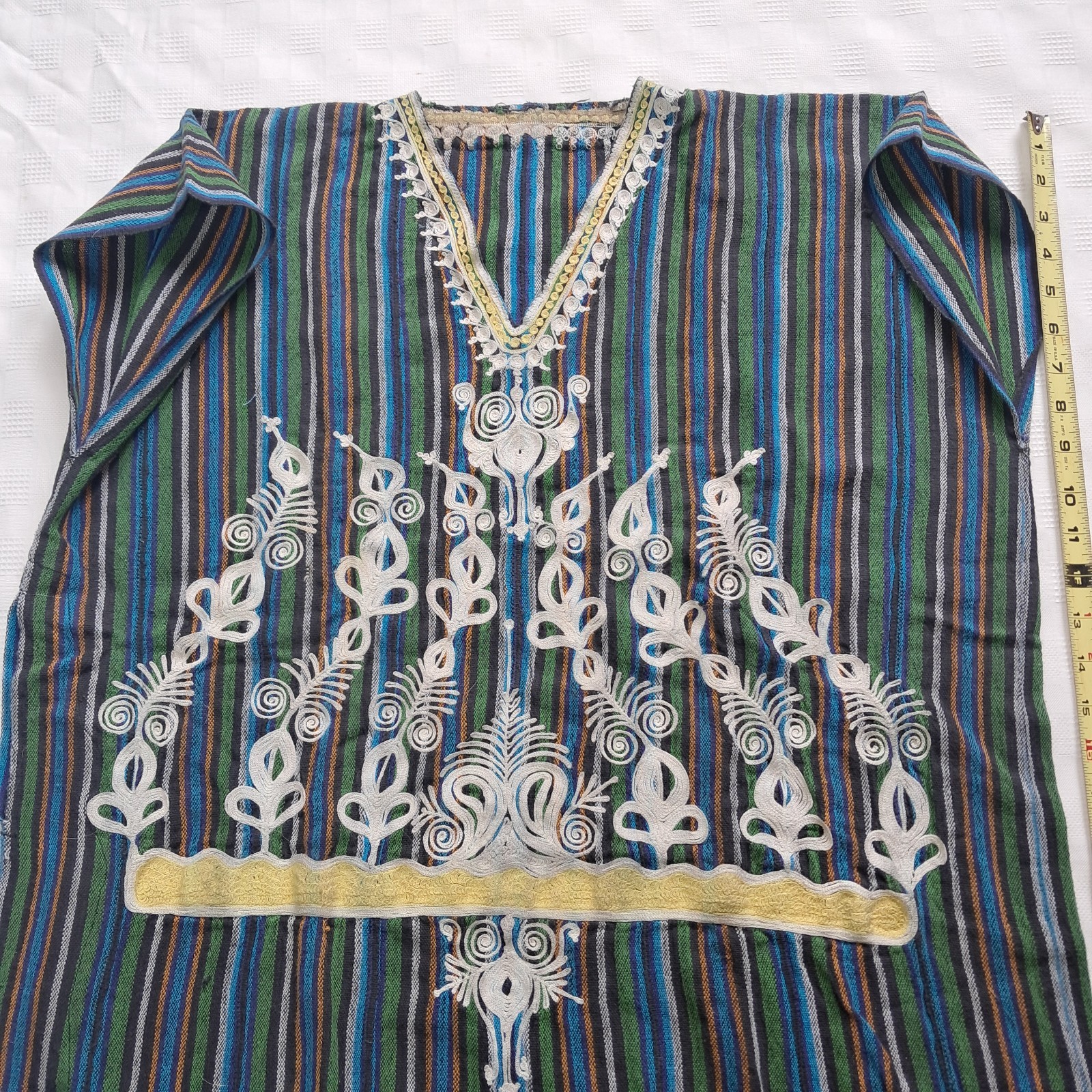 VTG Unisex BATAKARI SHIRT, Orange,green,Blue, Embroidered, Boho, Reggae, Muslim