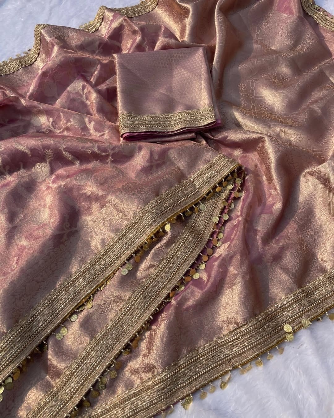 Tissue Silk Saree Kanjeevaram Saree Indian Sarees Blouse Indian Designer Saree