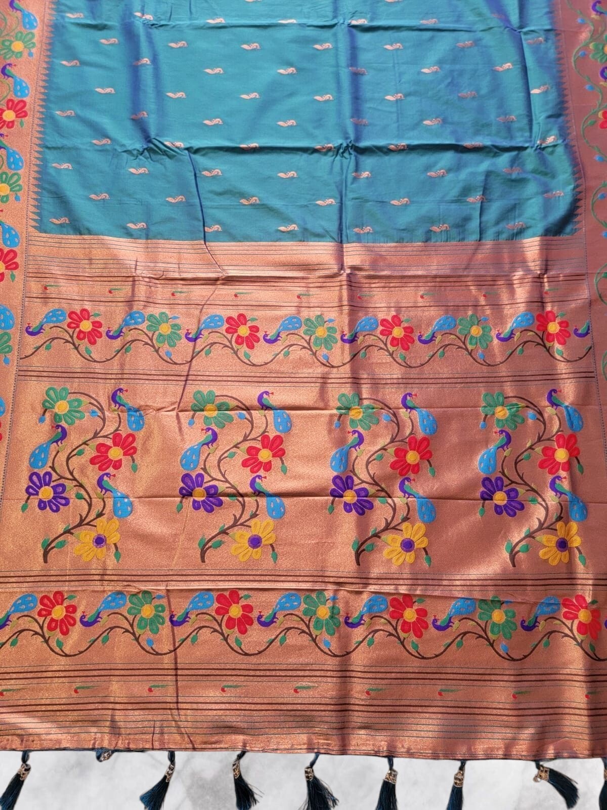 Soft Beautiful Paithani Silk Saree,Meenakari Weaving Saree,Traditional Saree