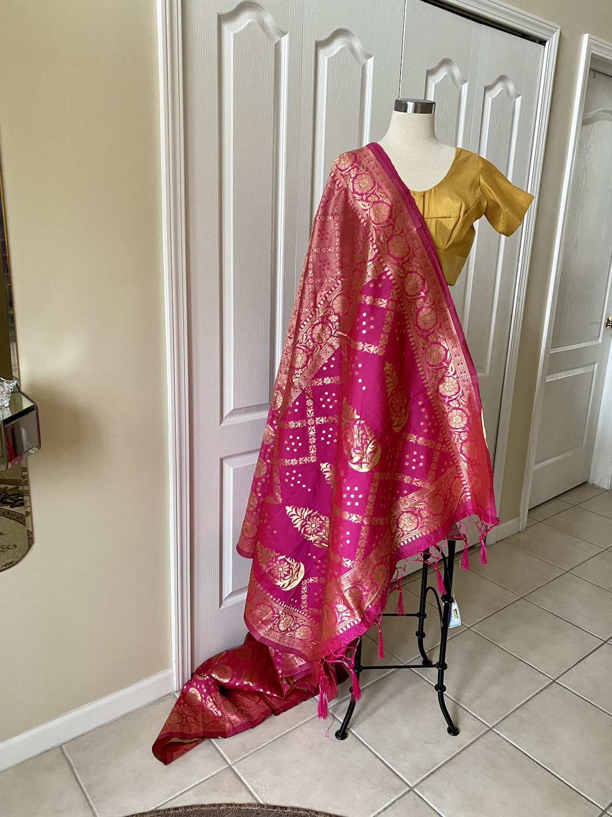 Sari With Stitched Blouse Crop Top New