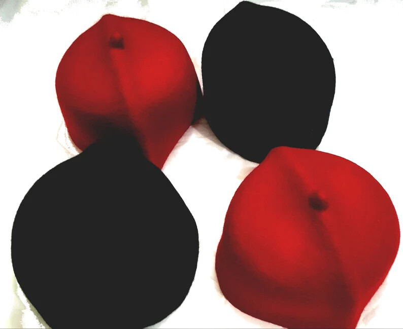 Traditional Igbo Wool Red Hat Cap . Black, Red or Embelished Hat Isiagu Hat.