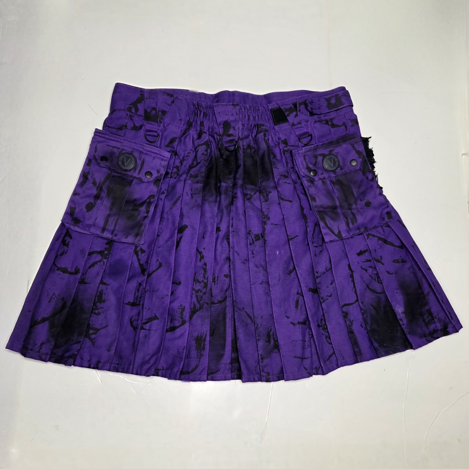 Verillas Warmetal Cargo Utility Kilt Purple Pockets Renaissance Fantasy Mens XL