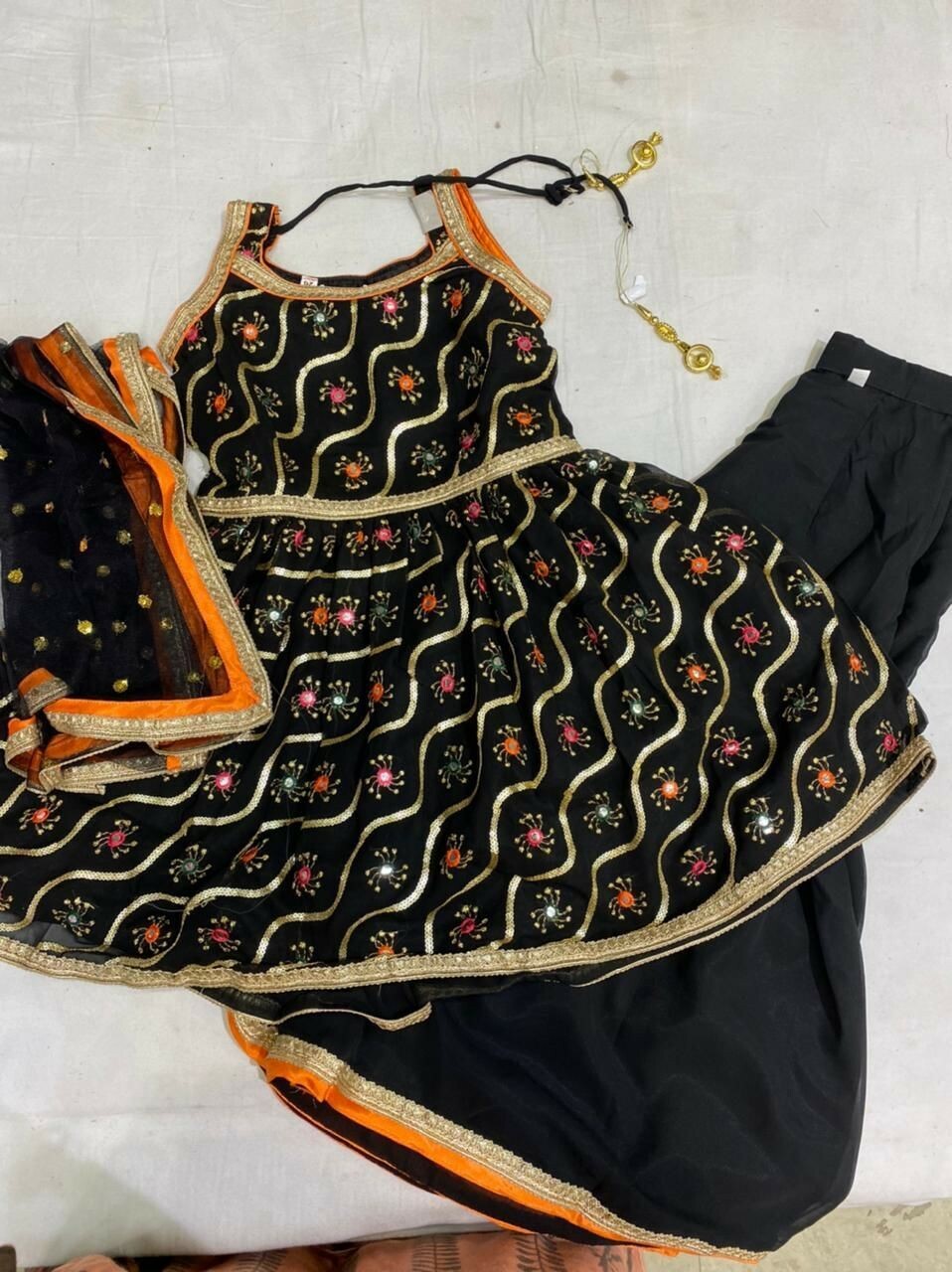Punjabi Kids Wear sharara Frock style Black size 26 age 3-4 years