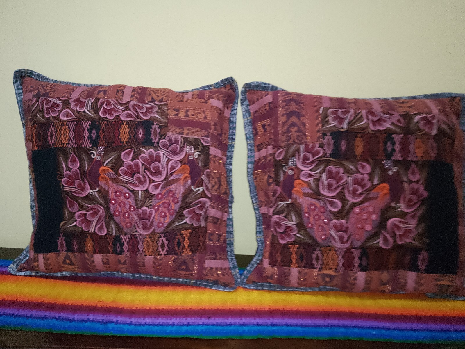 Two Guatemalan Pillow Covers from Chichicastenango Huipil SP50