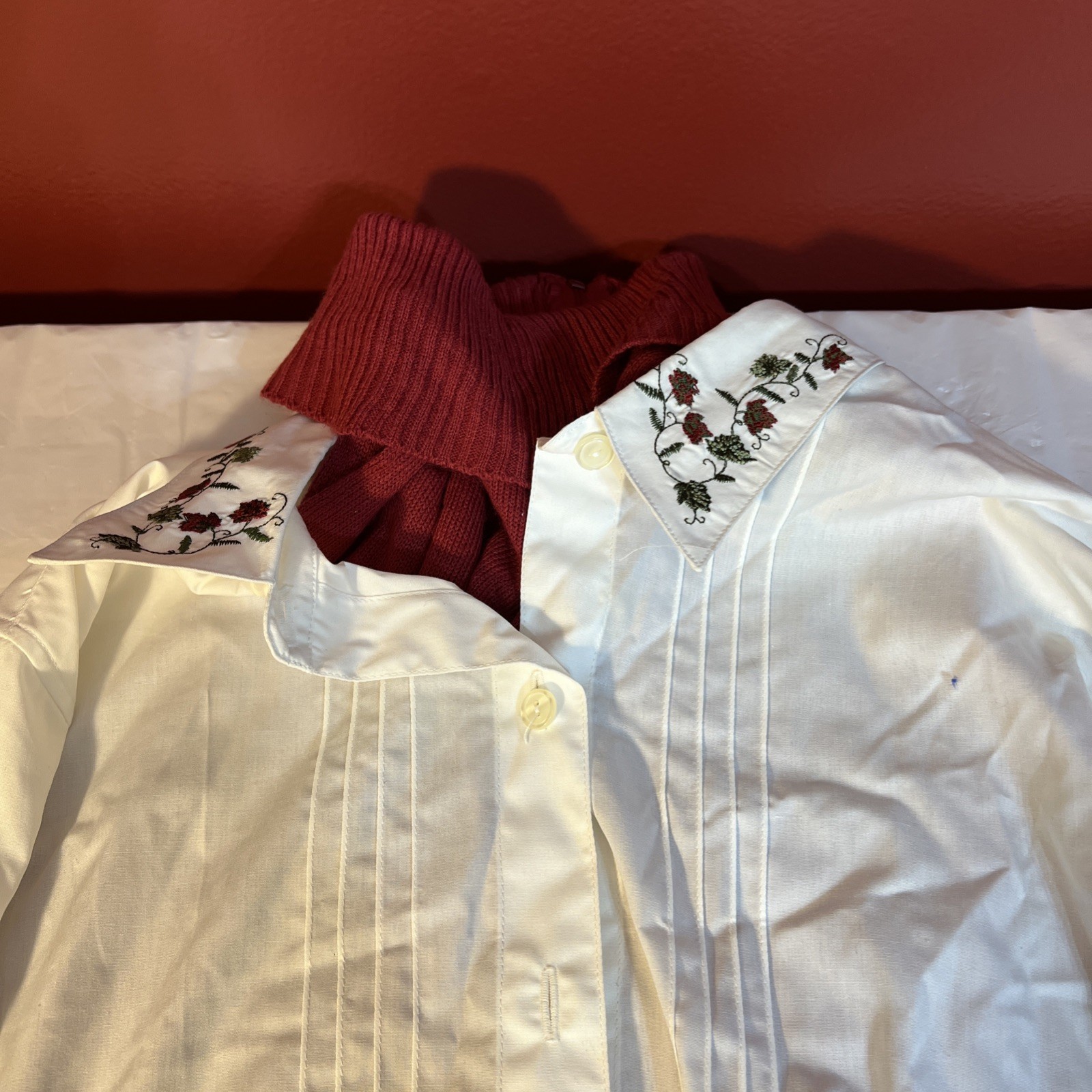 Impressions White Button Down Shirt With Mock Turtle Neck Women’s Size 18