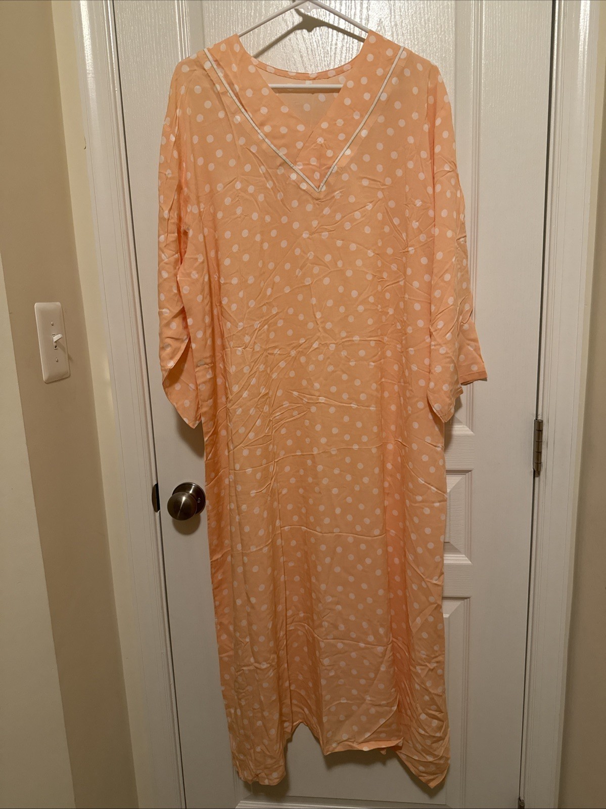 Indian Pakistani Kameez Moomoo Polka Dot Pink Peach Women New Size Large