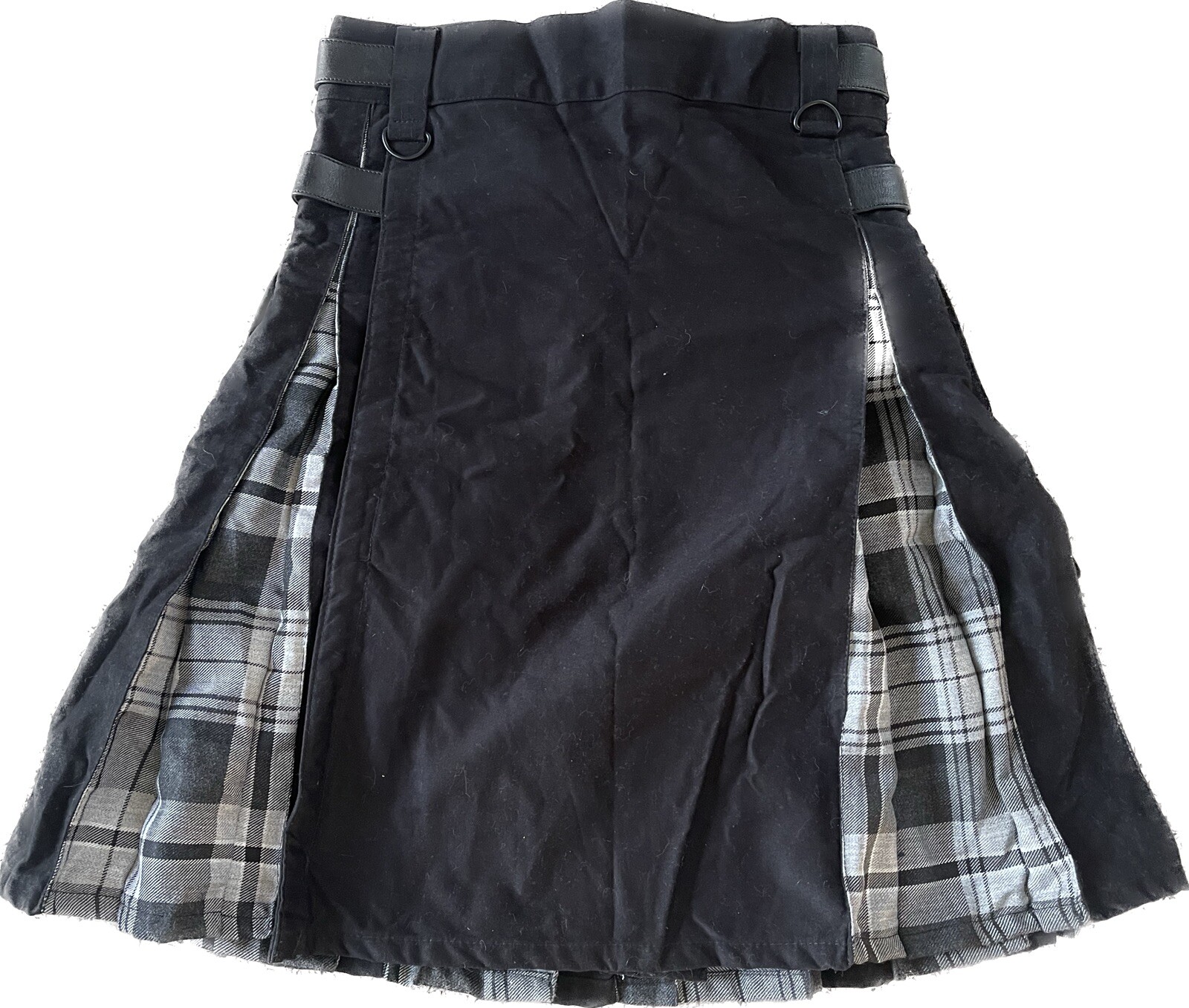 Kommando Scottish Highland Utility Black Gray White Kilt Size 32