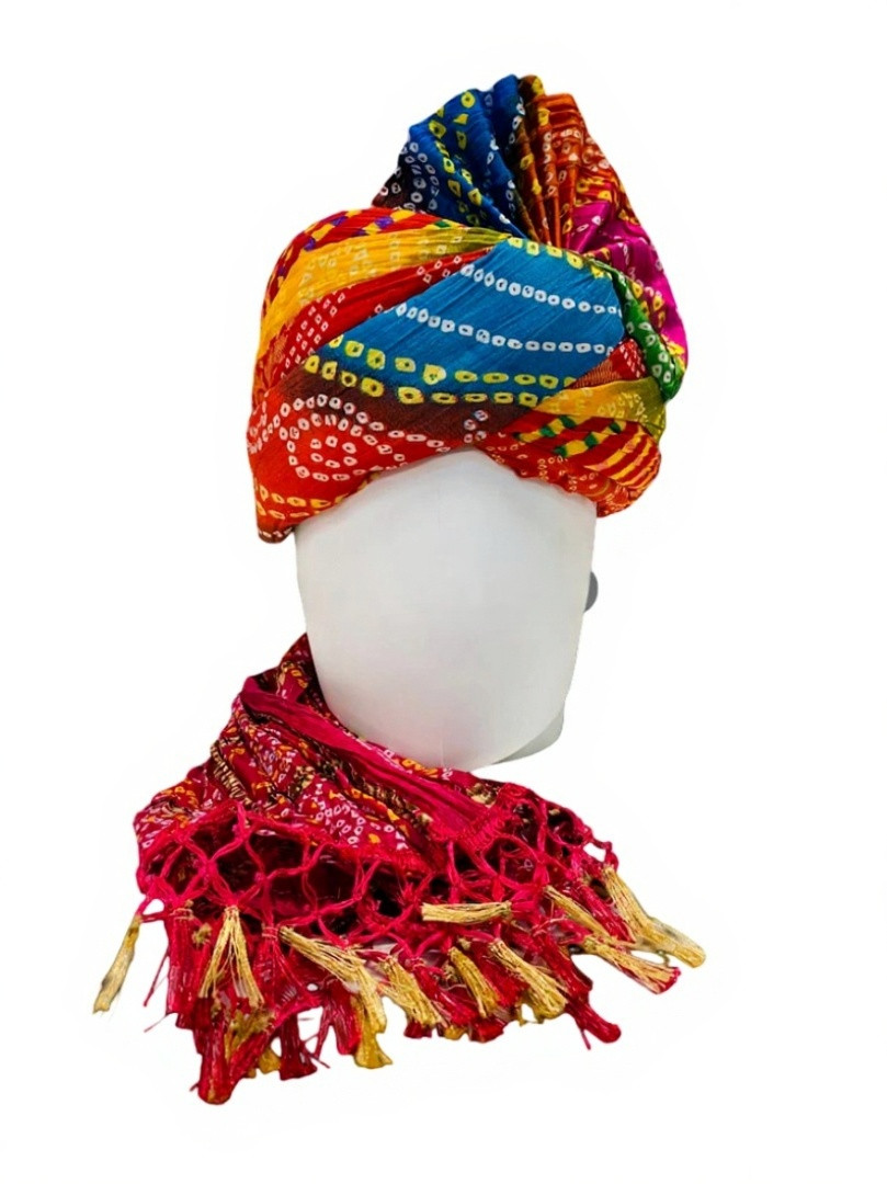 Safa Turban Indian Wedding Bandhani Safa for Baraati/Family Members