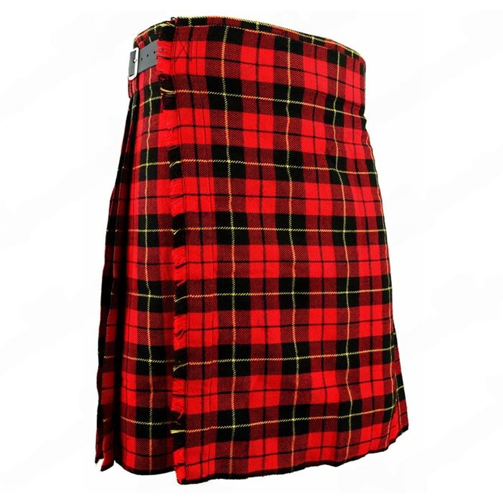Men’s 5 Yard Wallace Tartan Scottish Kilt – 13oz Wool Blend, 24” Length