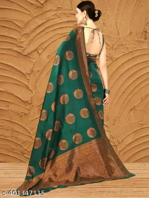 Zari Woven Rich Pallu Design Work Zari Woven Soft Lichi Silk Saree Kanjivaram